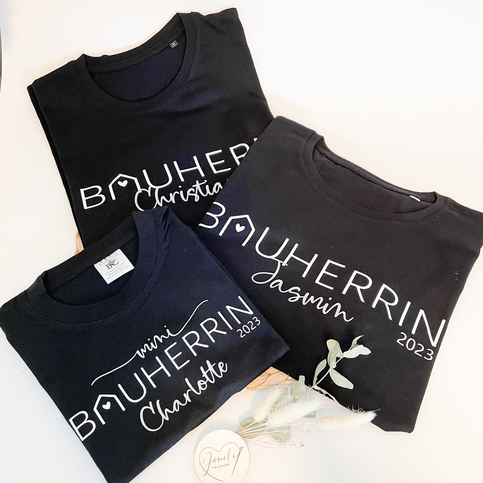 BAUHERR / BAUHERRIN personalisiertes T-Shirt / Geschenk für Bauherren