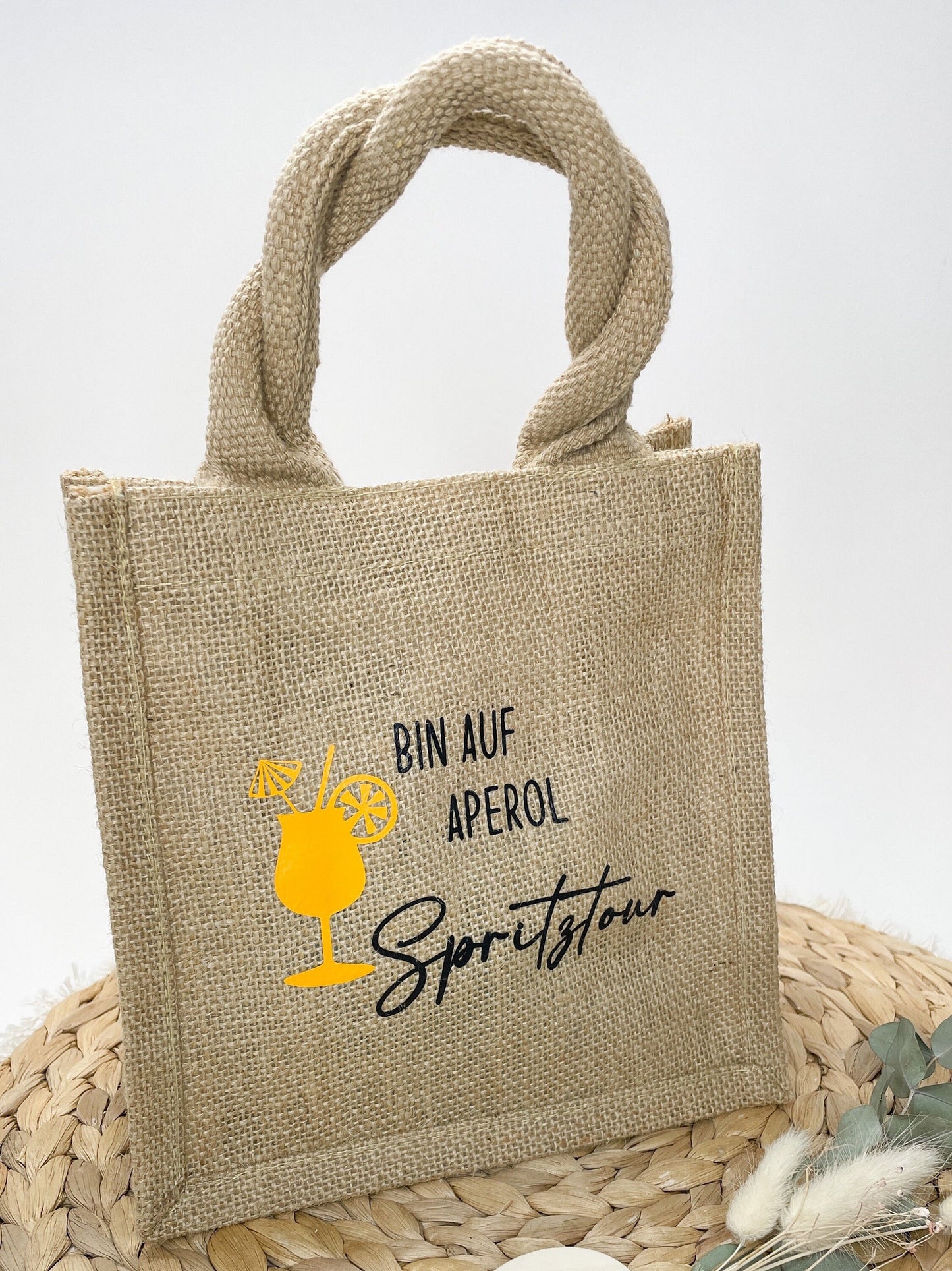 Geschenktasche aus Jute/ ich bin auf Aperol Spritztour / Aperol Spritz