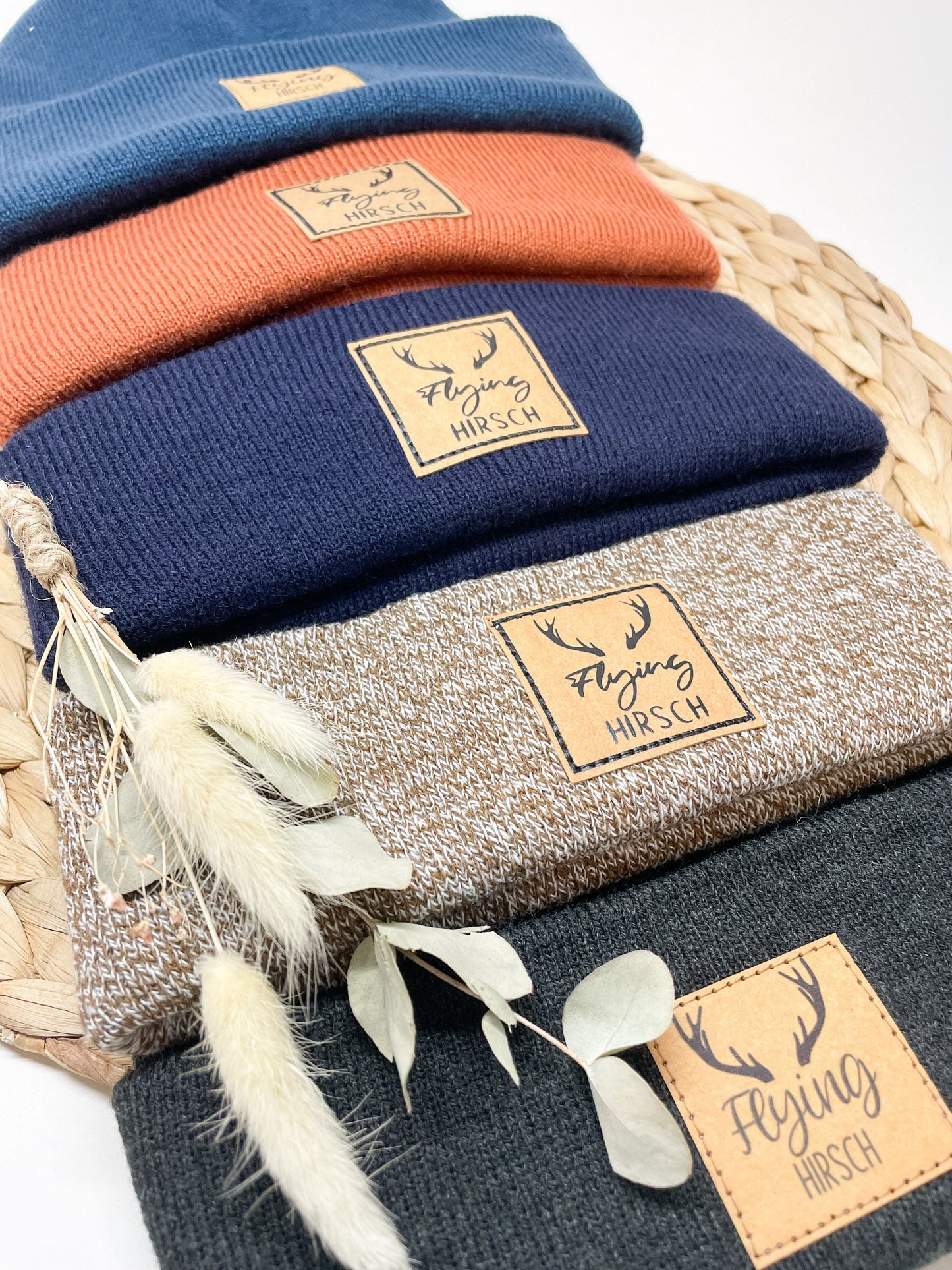 Hipster Beanie Unisex Wintermütze "flying Hirsch" Skifahren Festival