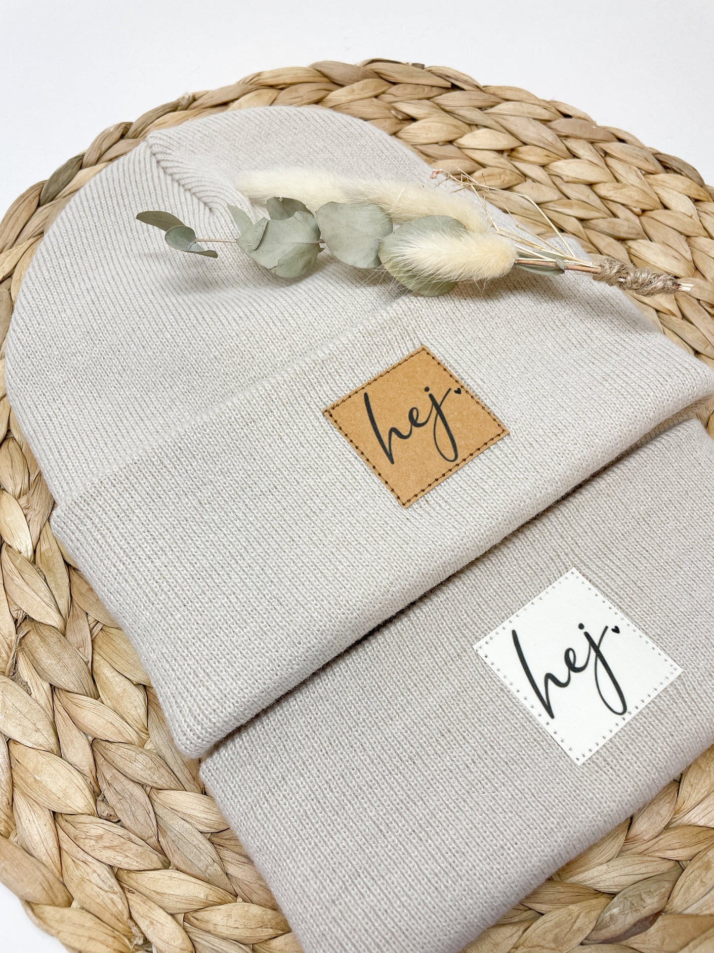 Hipster Beanie Unisex Wintermütze "hej"