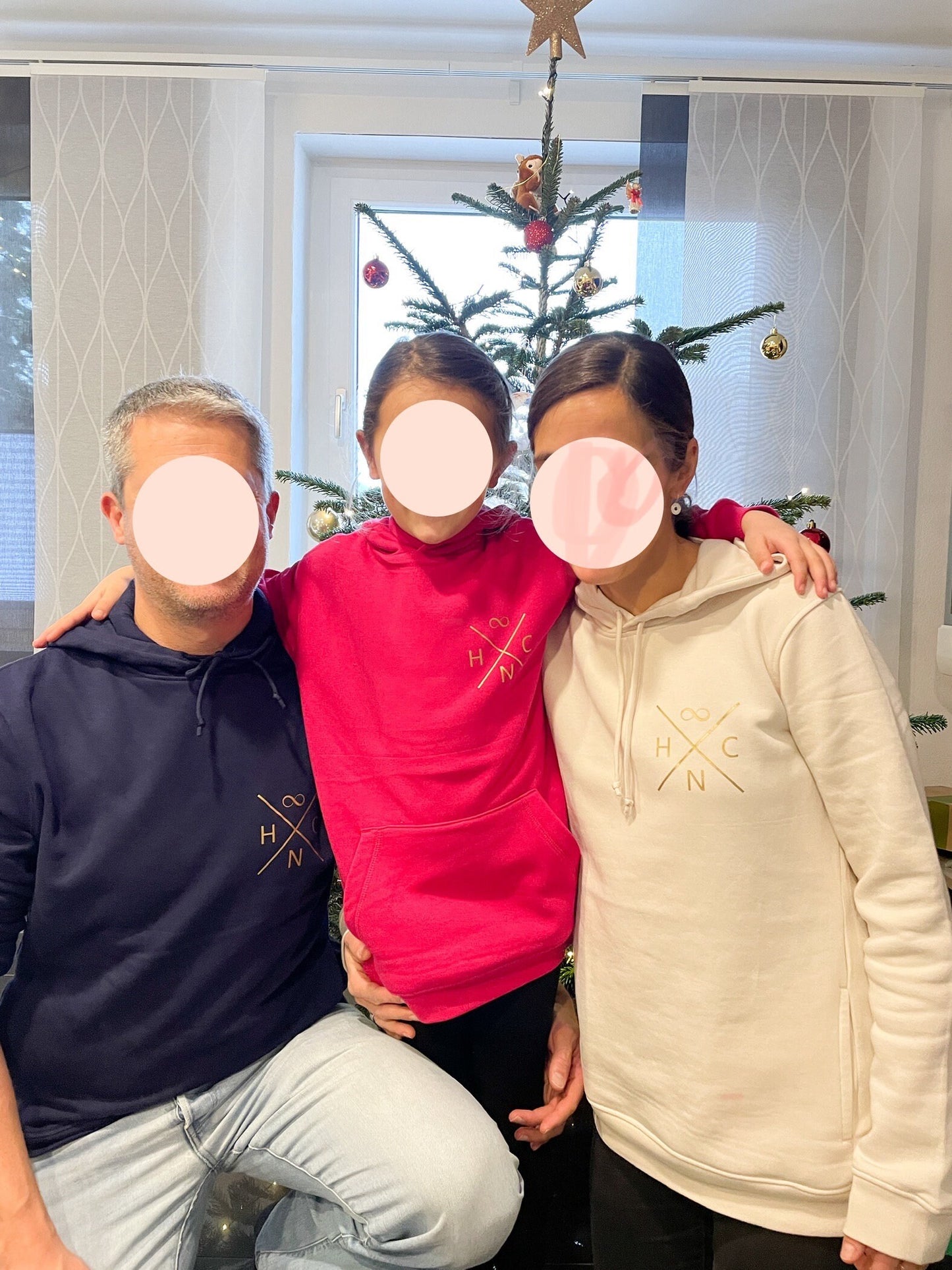 Familienset Monogramm, personalisierte Hoodies für die ganze Familie