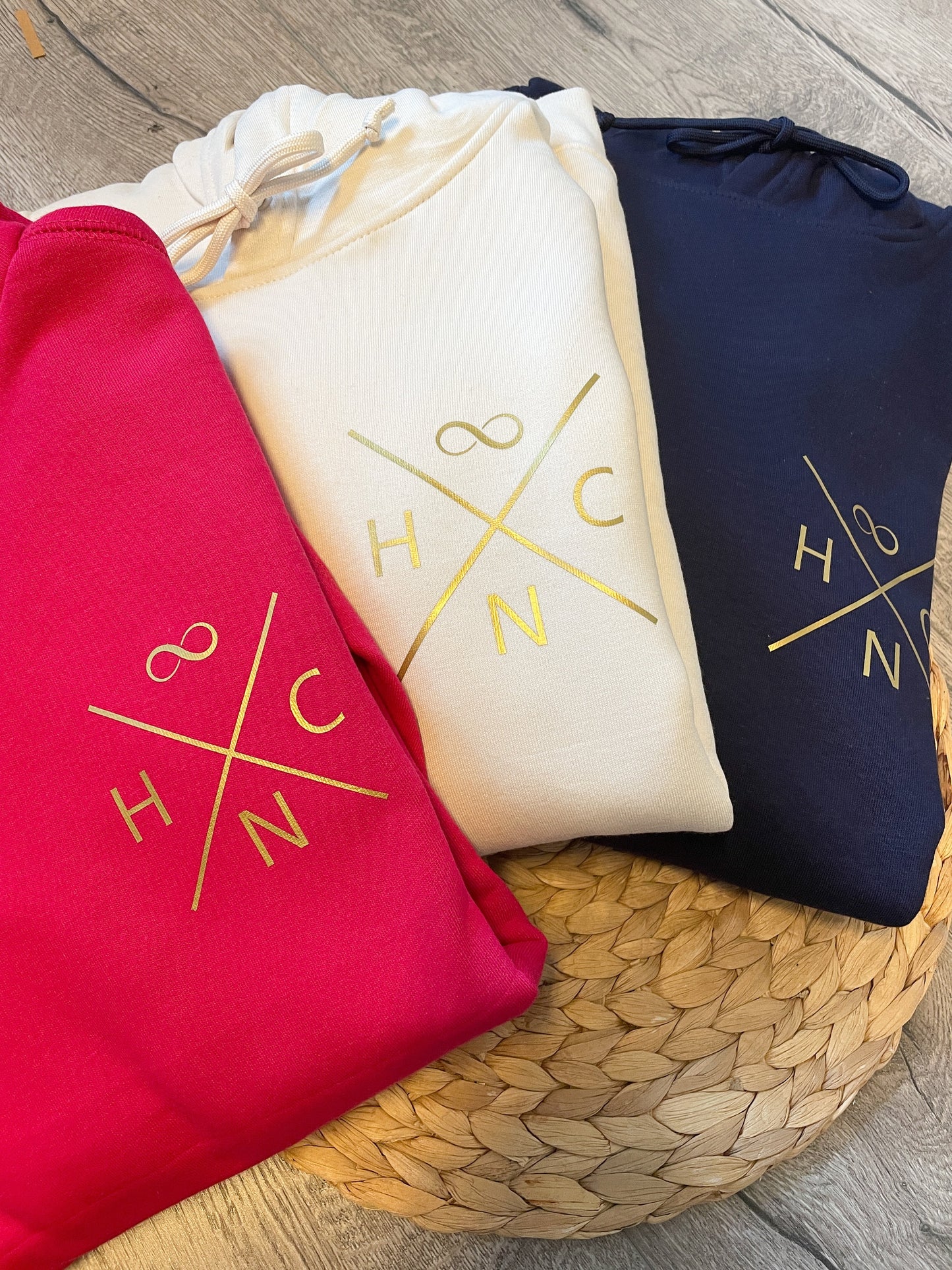 Familienset Monogramm, personalisierte Hoodies für die ganze Familie