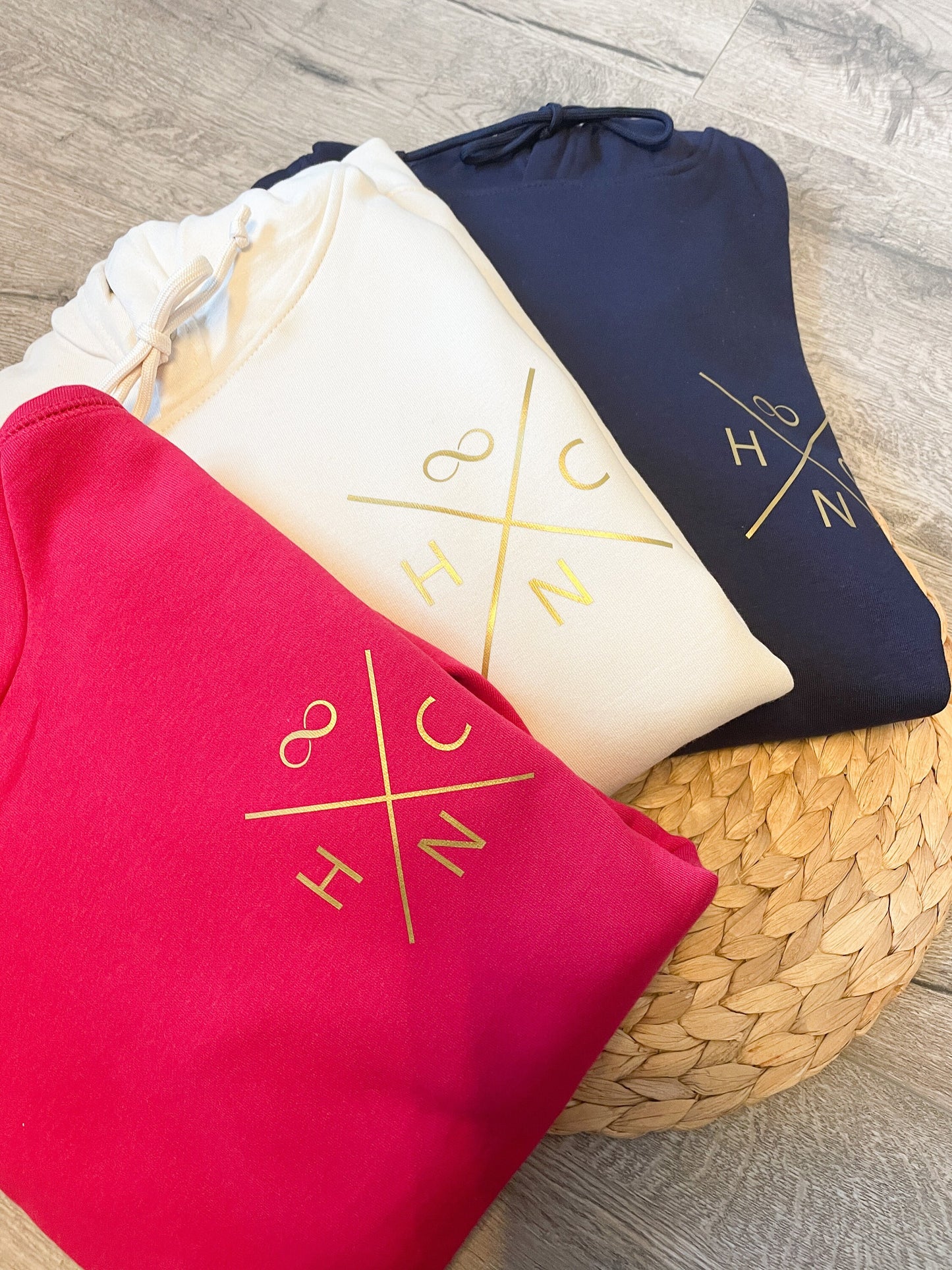Familienset Monogramm, personalisierte Hoodies für die ganze Familie