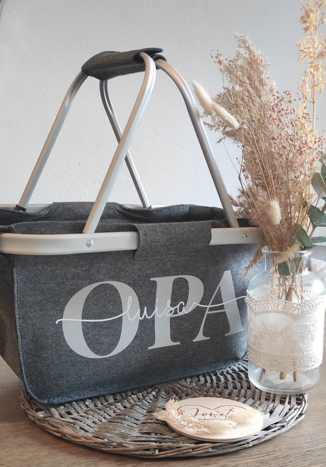 Einkaufskorb OMA mit dem Namen der Enkel oder deinem Wunschaufdruck