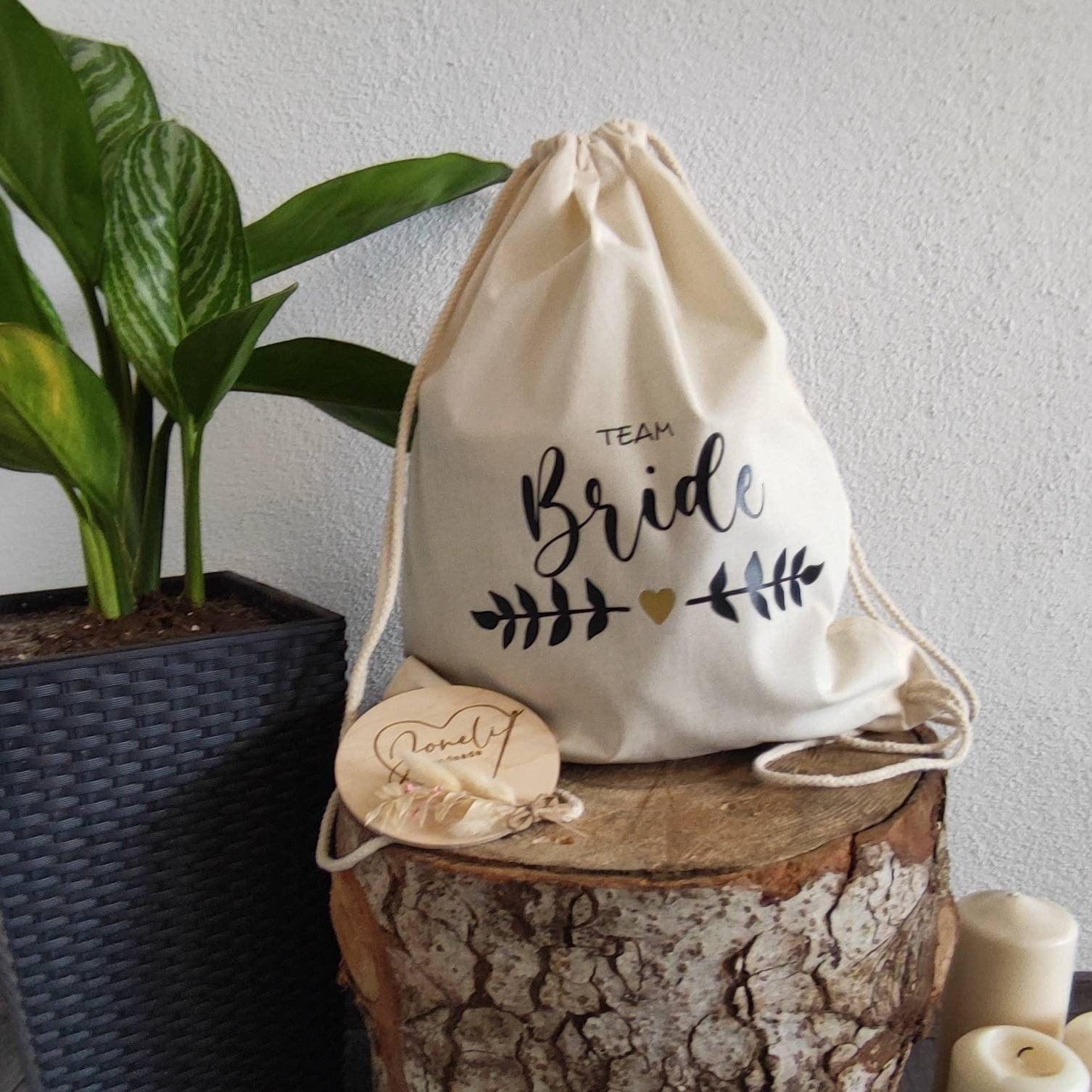 JGA Rucksack /Junggesellinnenabschied / Turnbeutel / Braut / Team Bride / verschiedene Designs - Mengenrabatt