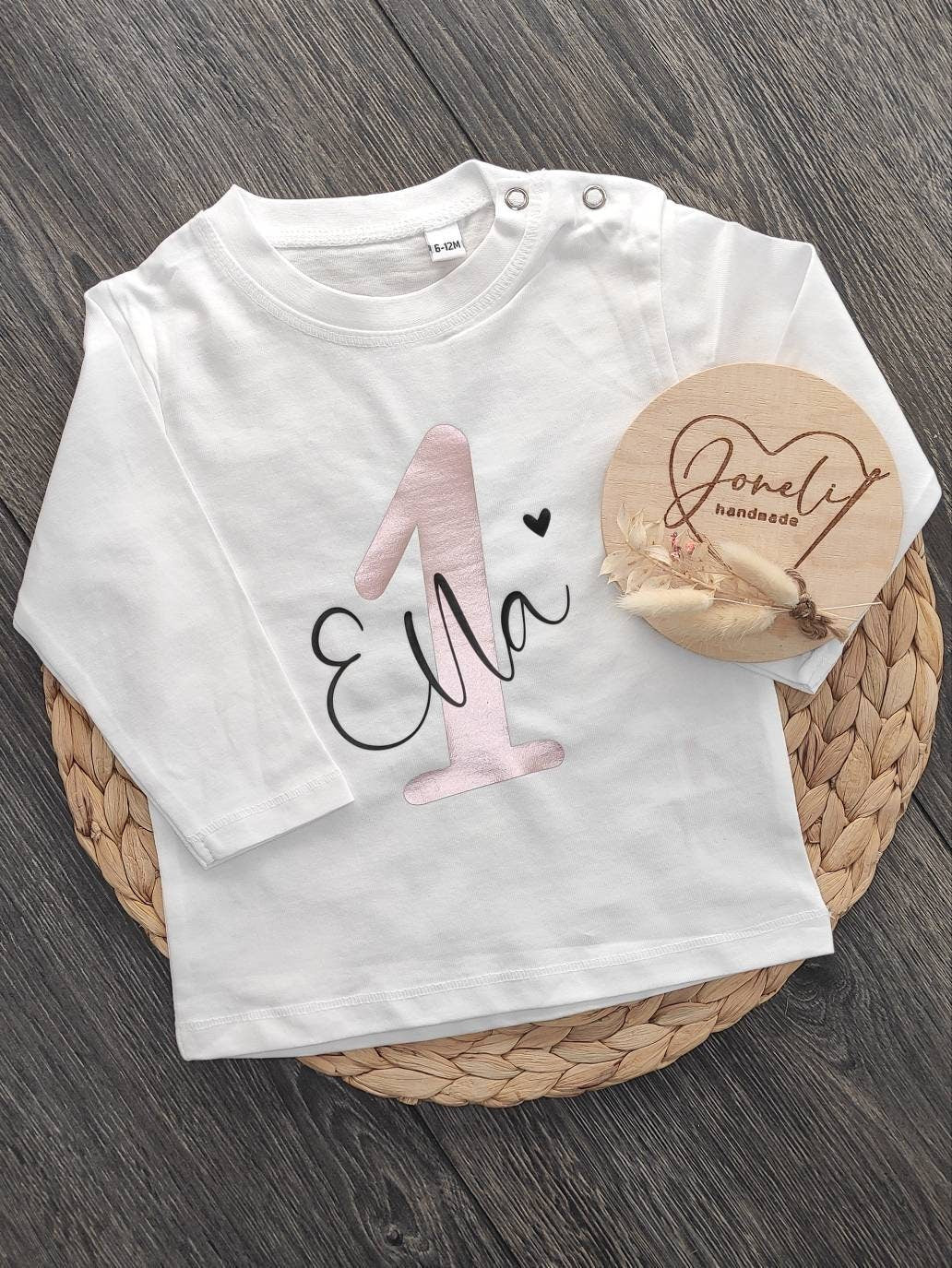 Geburtstags Shirt langarm für Mädchen mit individuellem Aufdruck in gold, silber oder rosegold