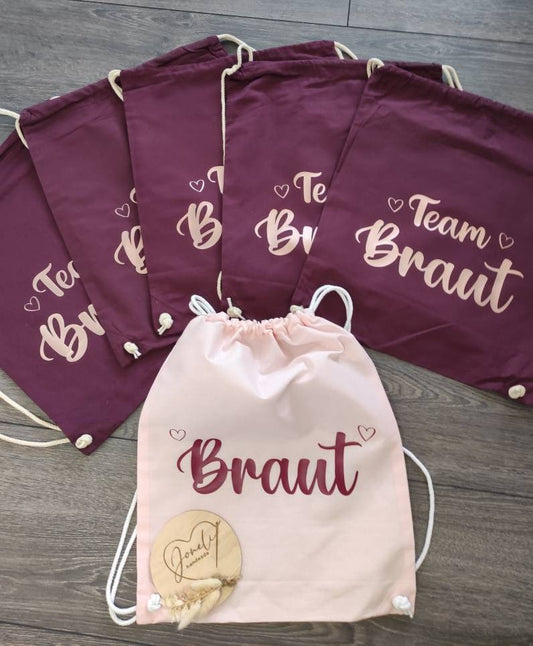 Junggesellinnenabschied / JGA / Rucksack / Turnbeutel / Braut / Bride - Mengenrabatt