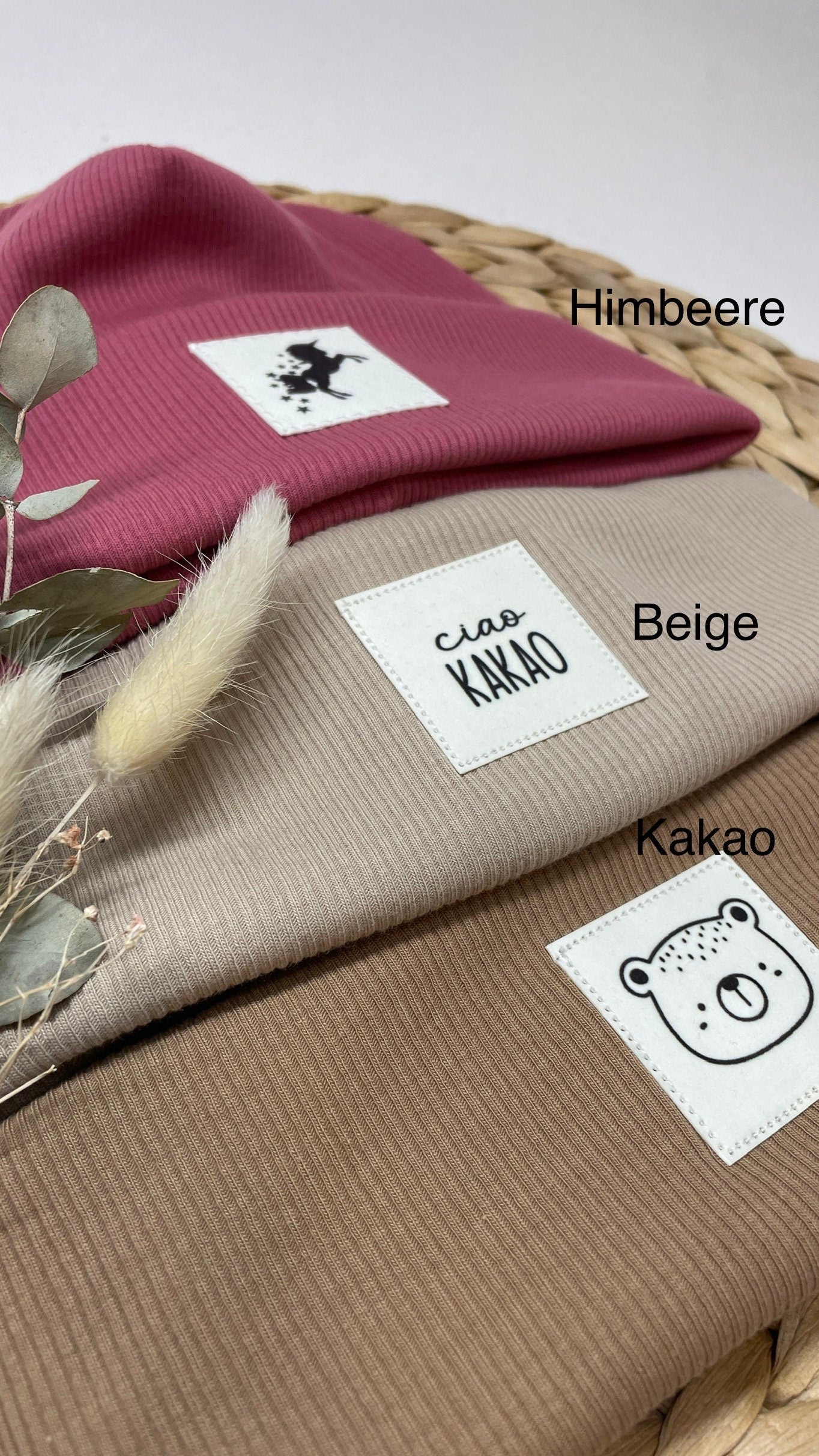 Personalisierte Beanie / Mütze Set / Name Dreieckstuch / mit Liebe genähte und personalisierte Hipster Beanie für Kinder und Erwachsene