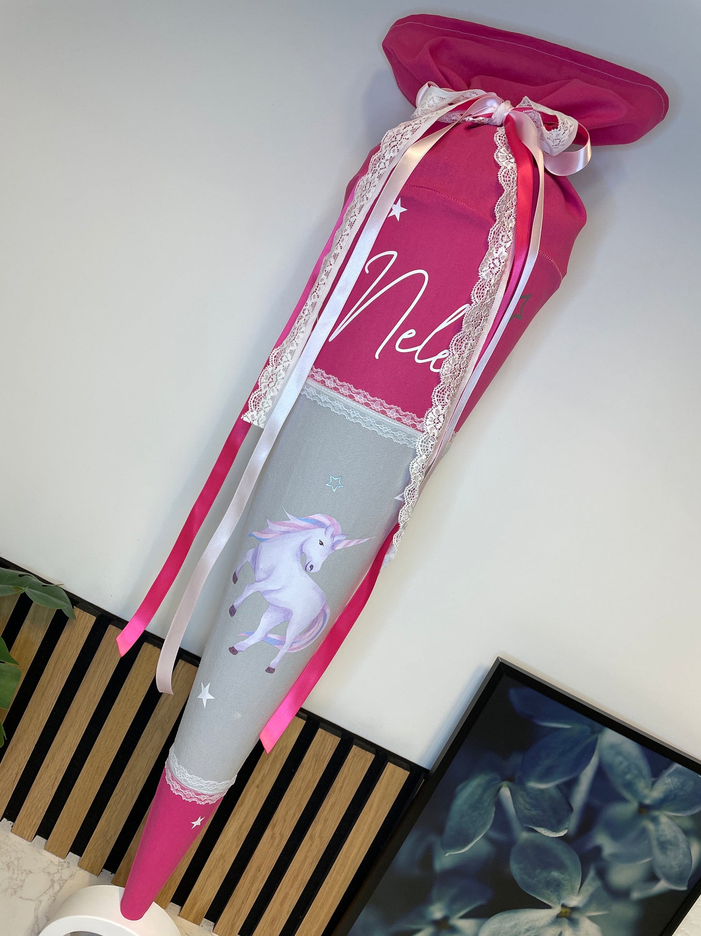 Schultüte / Zuckertüte Einhorn Einschulung Schulkind , personalisiert mit dem Namen