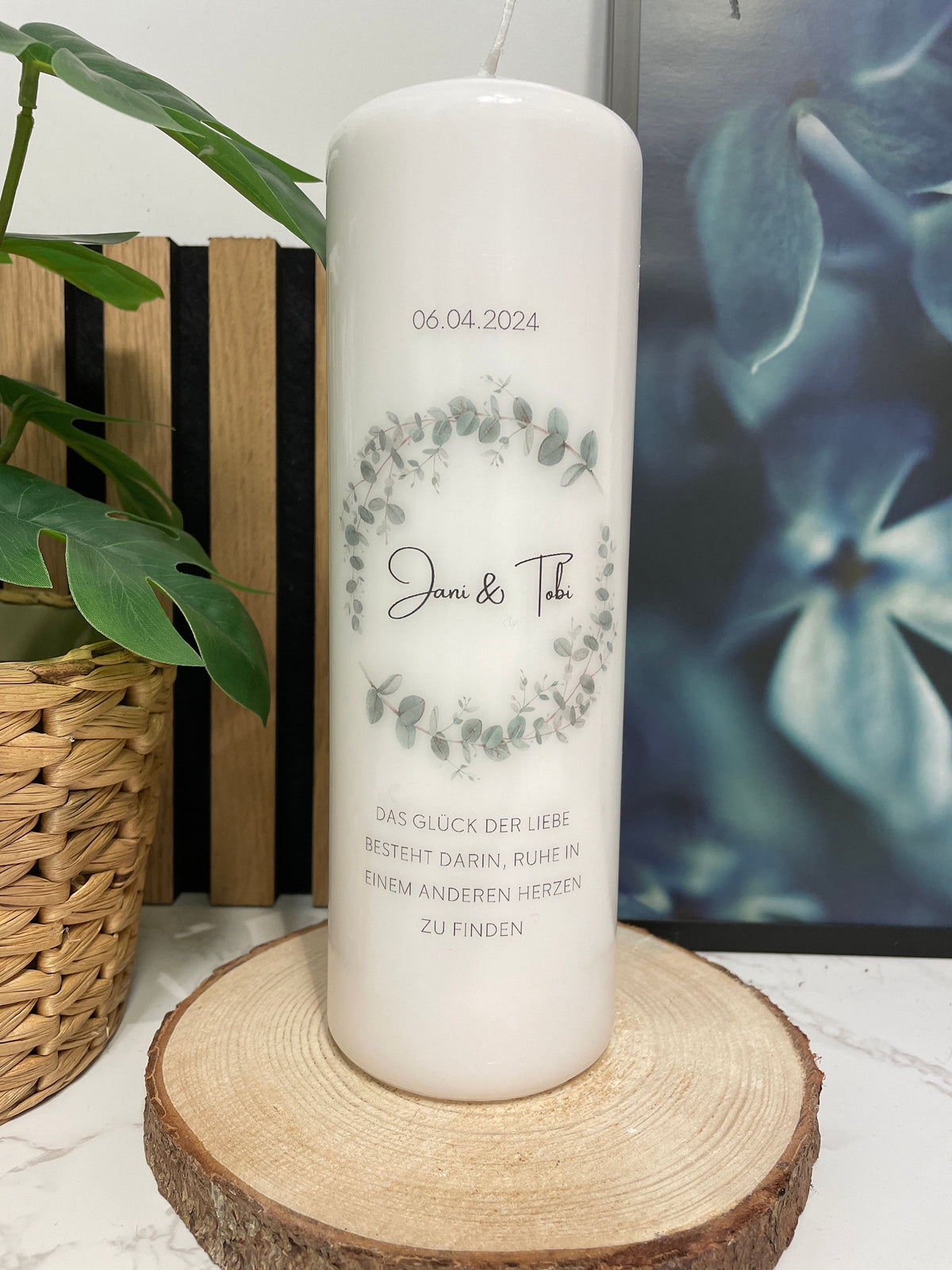 Traukerze Eukalyptus / Hochzeits Kerze – Joneli Handmade