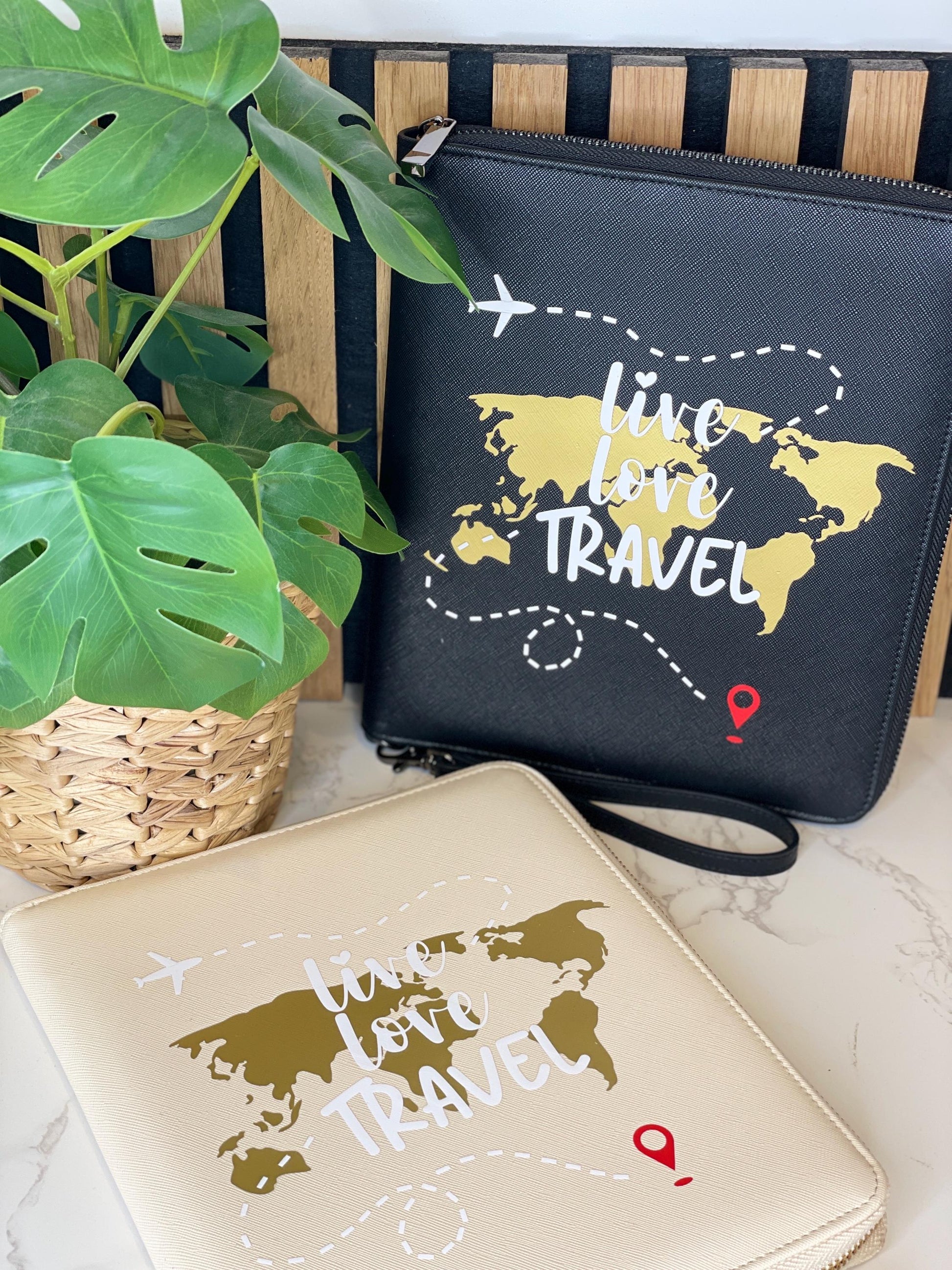 Travel Organizer Reise-Set Familien-Organizer / Reise-Unterlagen / Geschenk zur Hochzeit/ live love travel