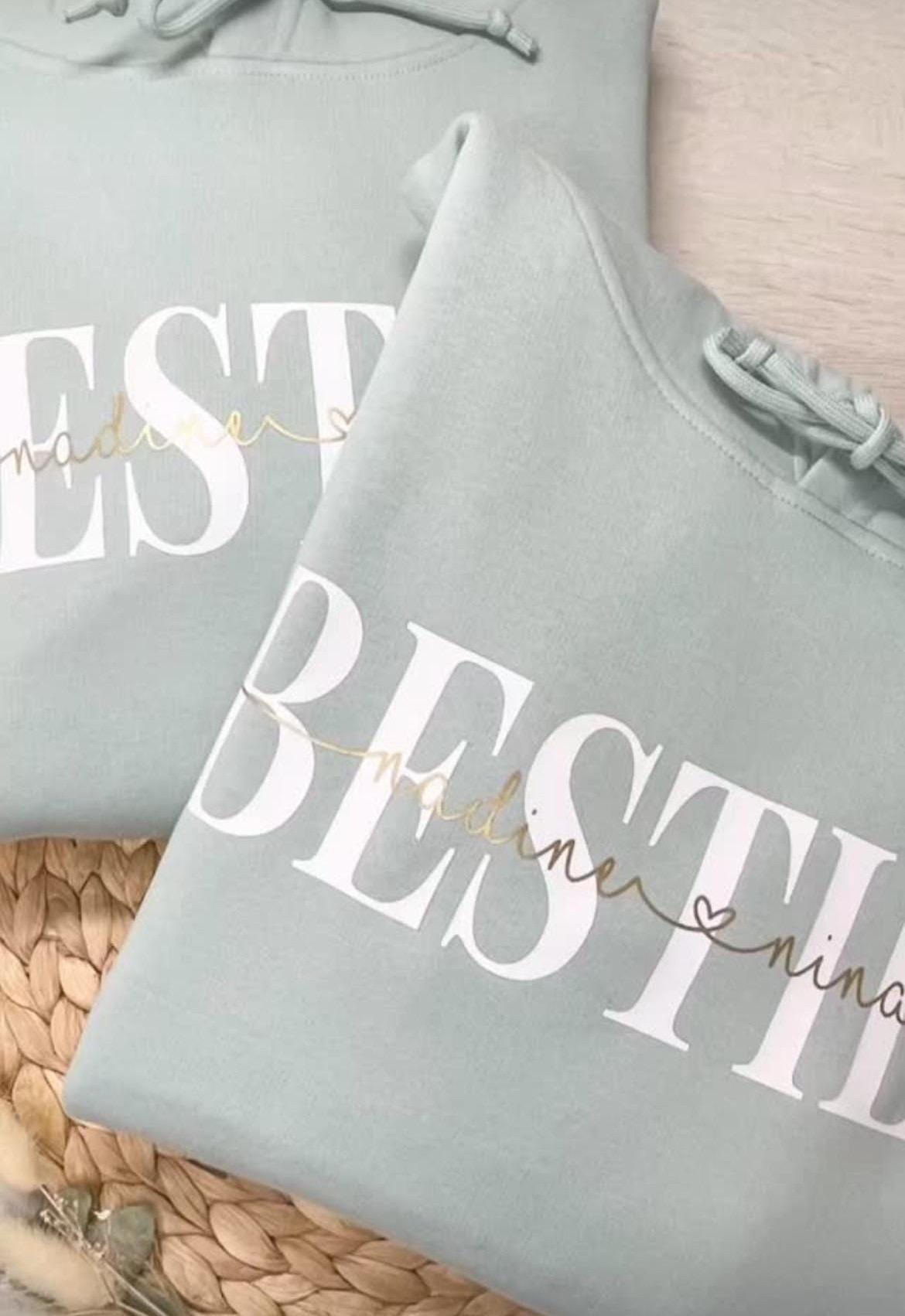 Personalisierter Besties Hoodie für dich und deine beste Freundin | Geschenkidee