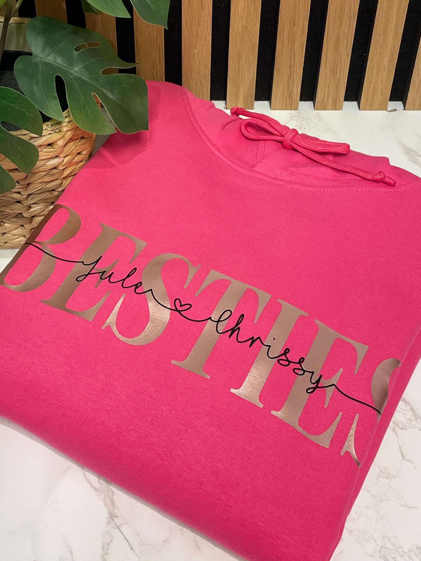 Personalisierter Besties Hoodie für dich und deine beste Freundin | Geschenkidee