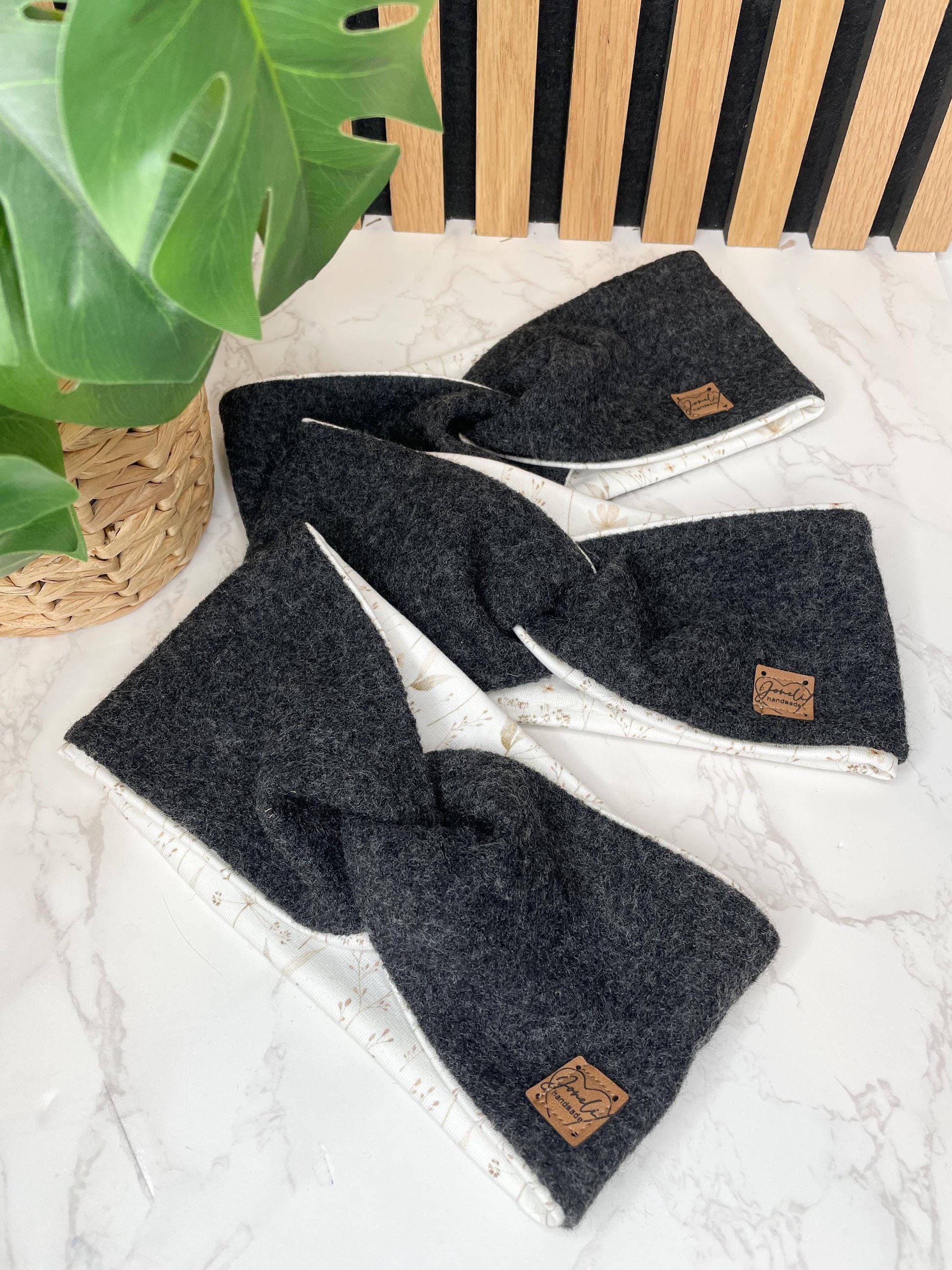 Warmes Merino Stirnband mit Knotendetail