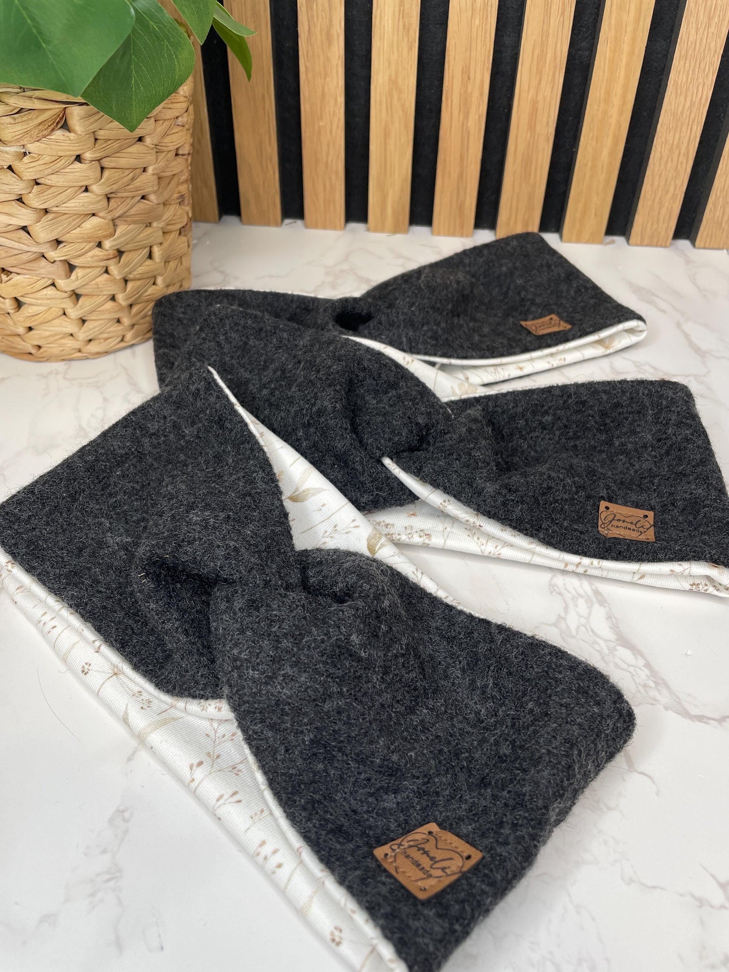 Warmes Merino Stirnband mit Knotendetail