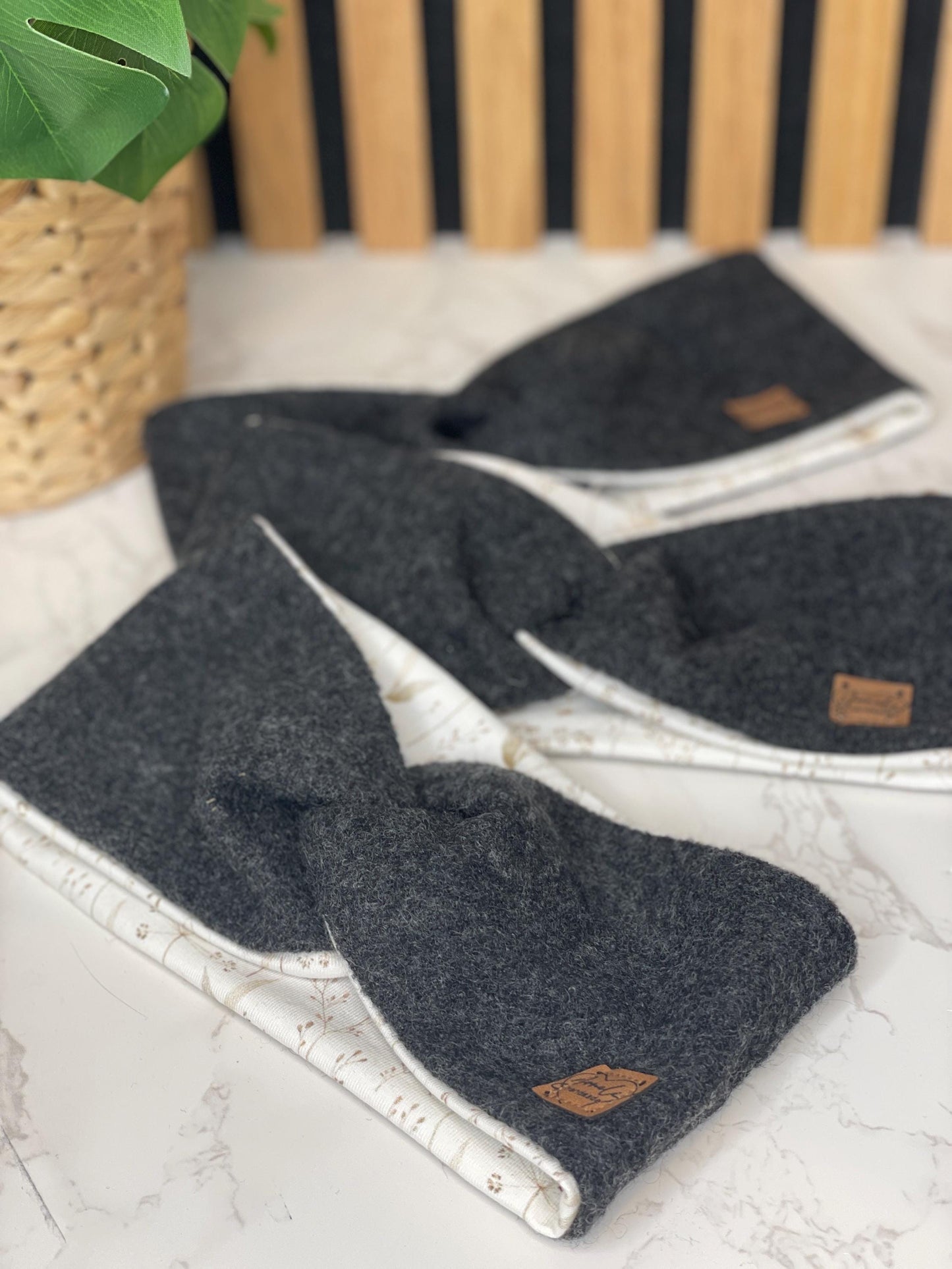 Warmes Merino Stirnband mit Knotendetail