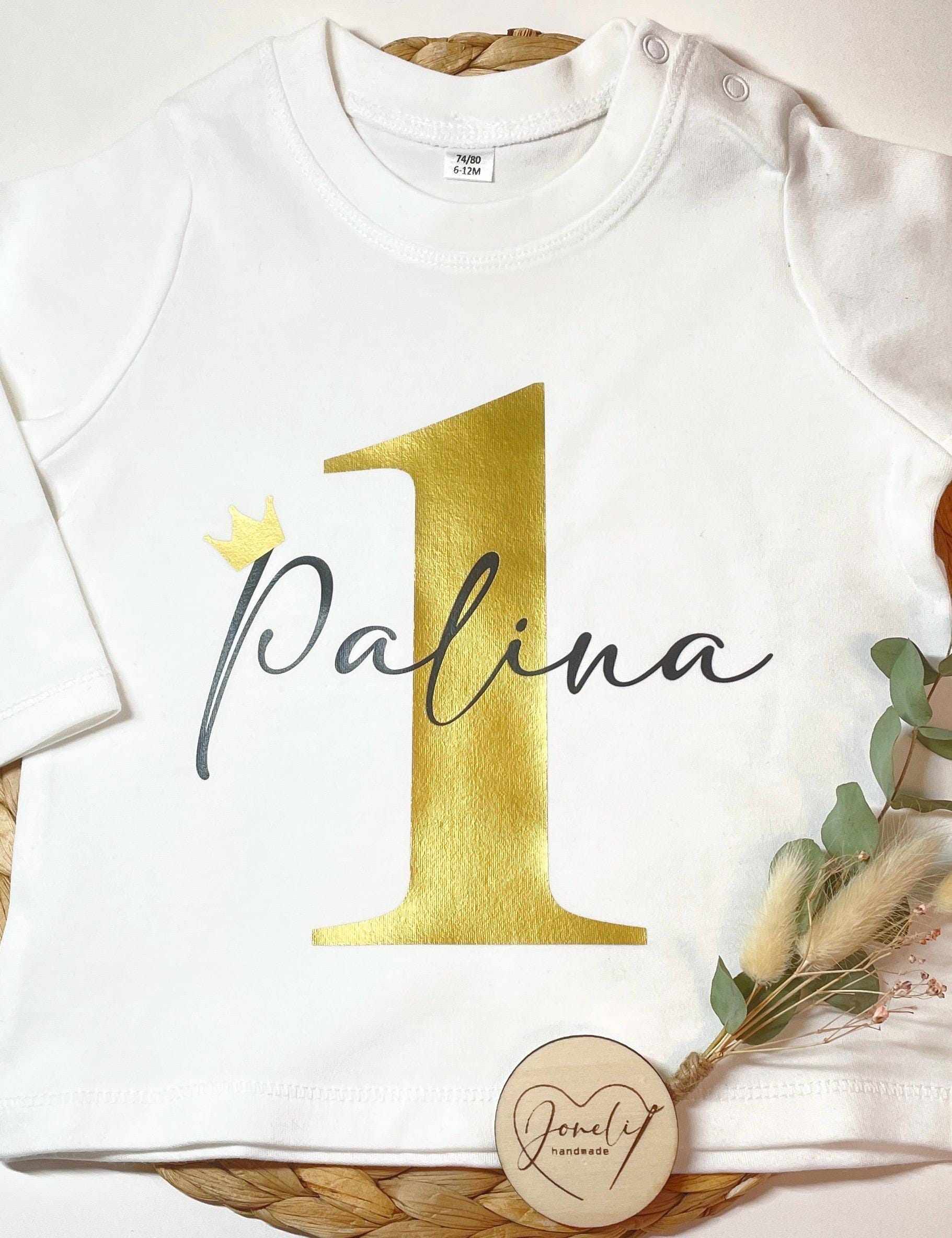 Geburtstags Shirt langarm für Mädchen mit individuellem Aufdruck in Gold, Silber oder Rosegold