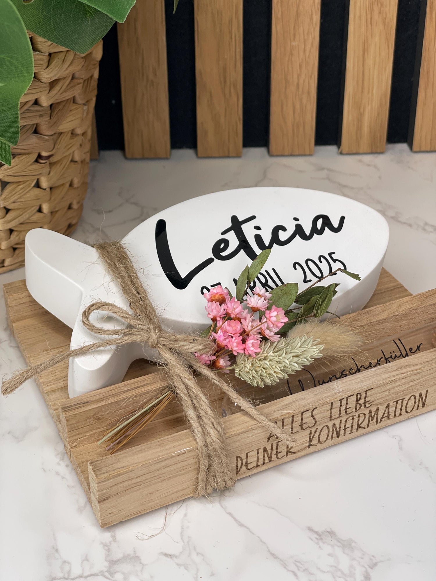 Geschenkset zur Konfirmation oder Kommunion / Raysin Fisch / wunscherfüller / Geldgeschenk