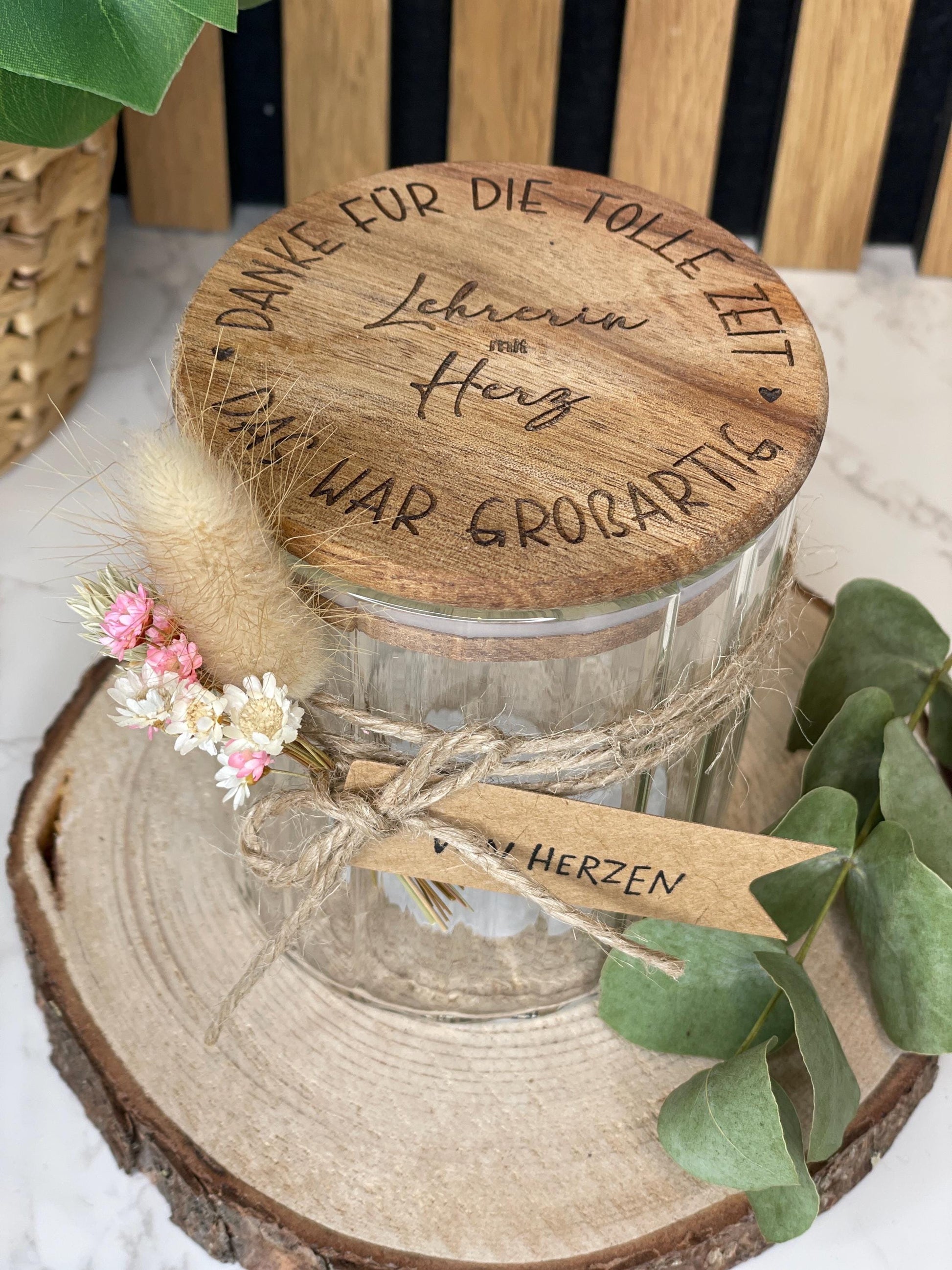 Lehrerin mit Herz, danke für die schöne Zeit/ Dankeschön vorratsglas, Abschiedsgeschenk Lehrerin