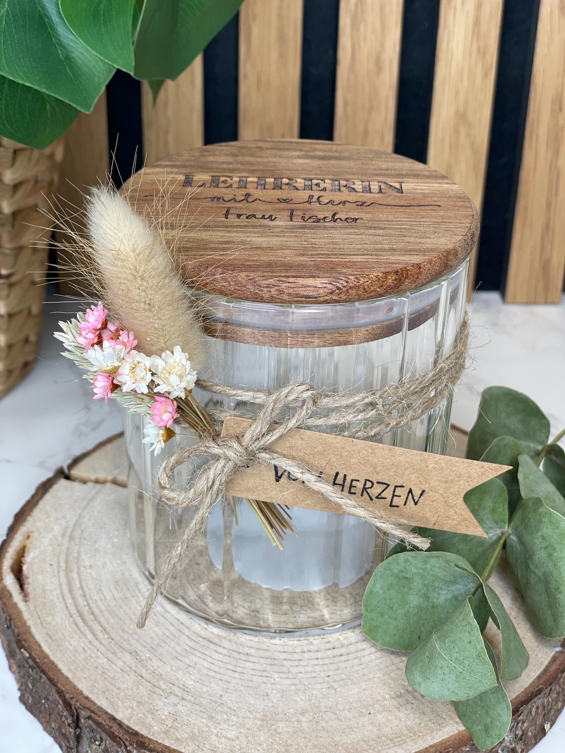 Lehrerin mit Herz,personalisiertes Geschenk, danke für die schöne Zeit/ Dankeschön vorratsglas, Abschiedsgeschenk Lehrerin