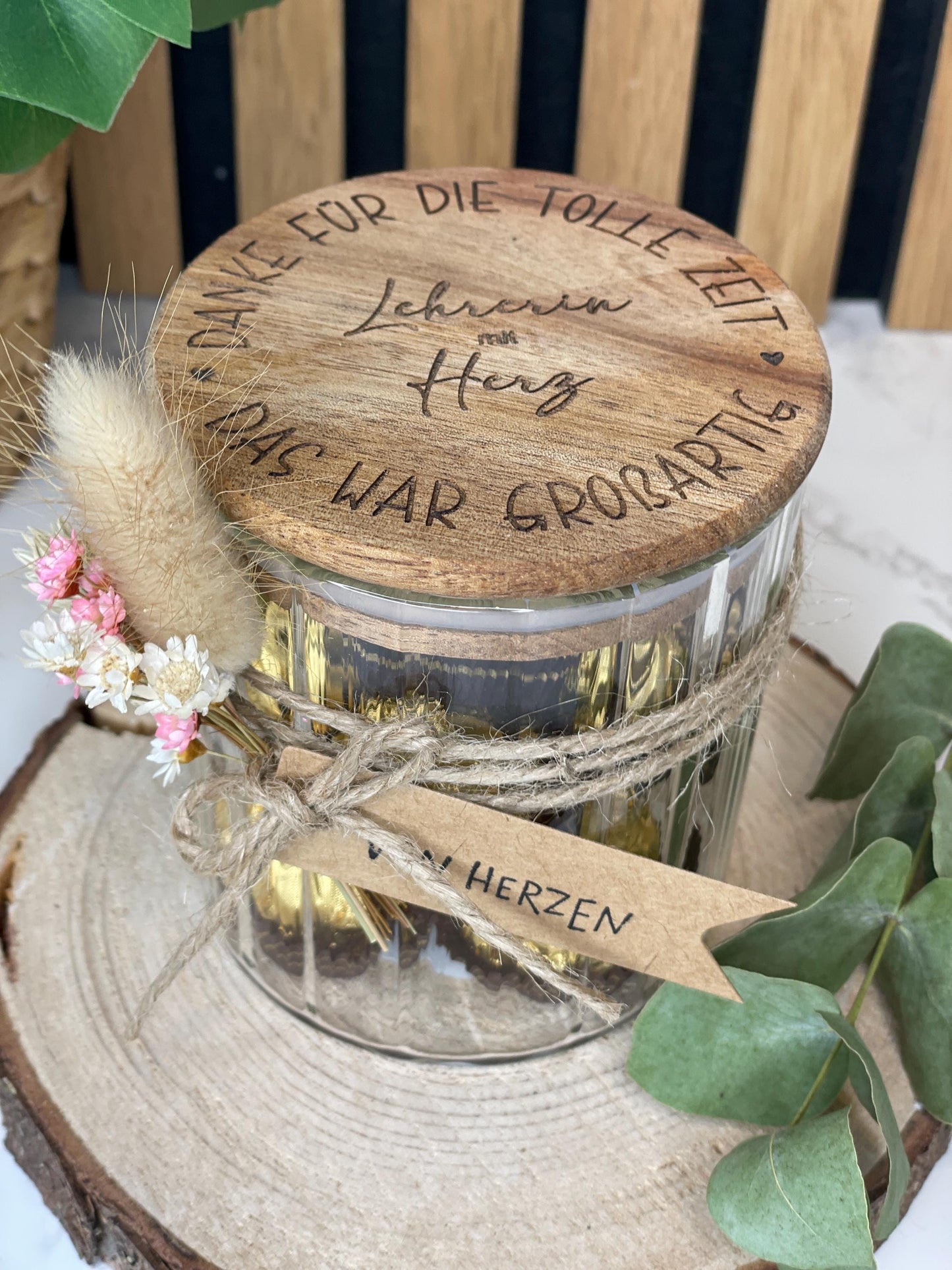 Lehrerin mit Herz, danke für die schöne Zeit/ Dankeschön vorratsglas, Abschiedsgeschenk Lehrerin