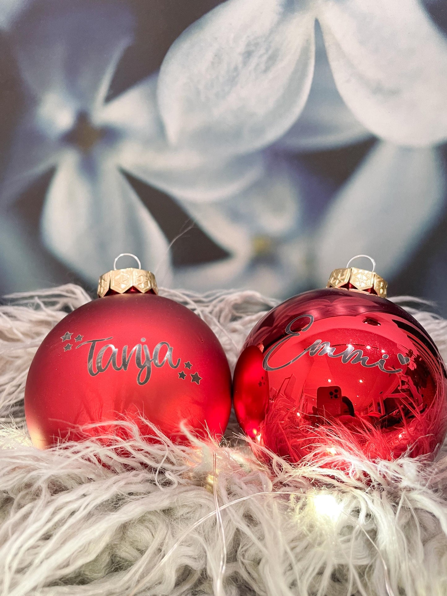 Personalisierte Christbaumkugeln, Weihnachtsgeschenk mit Name in verschiedenen Farben