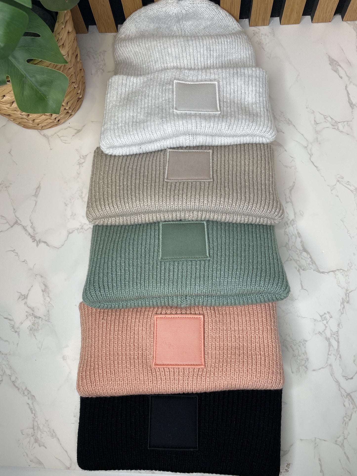 Familienset Winterbeanies Mama Papa Mini oder individuellen Aufdruck