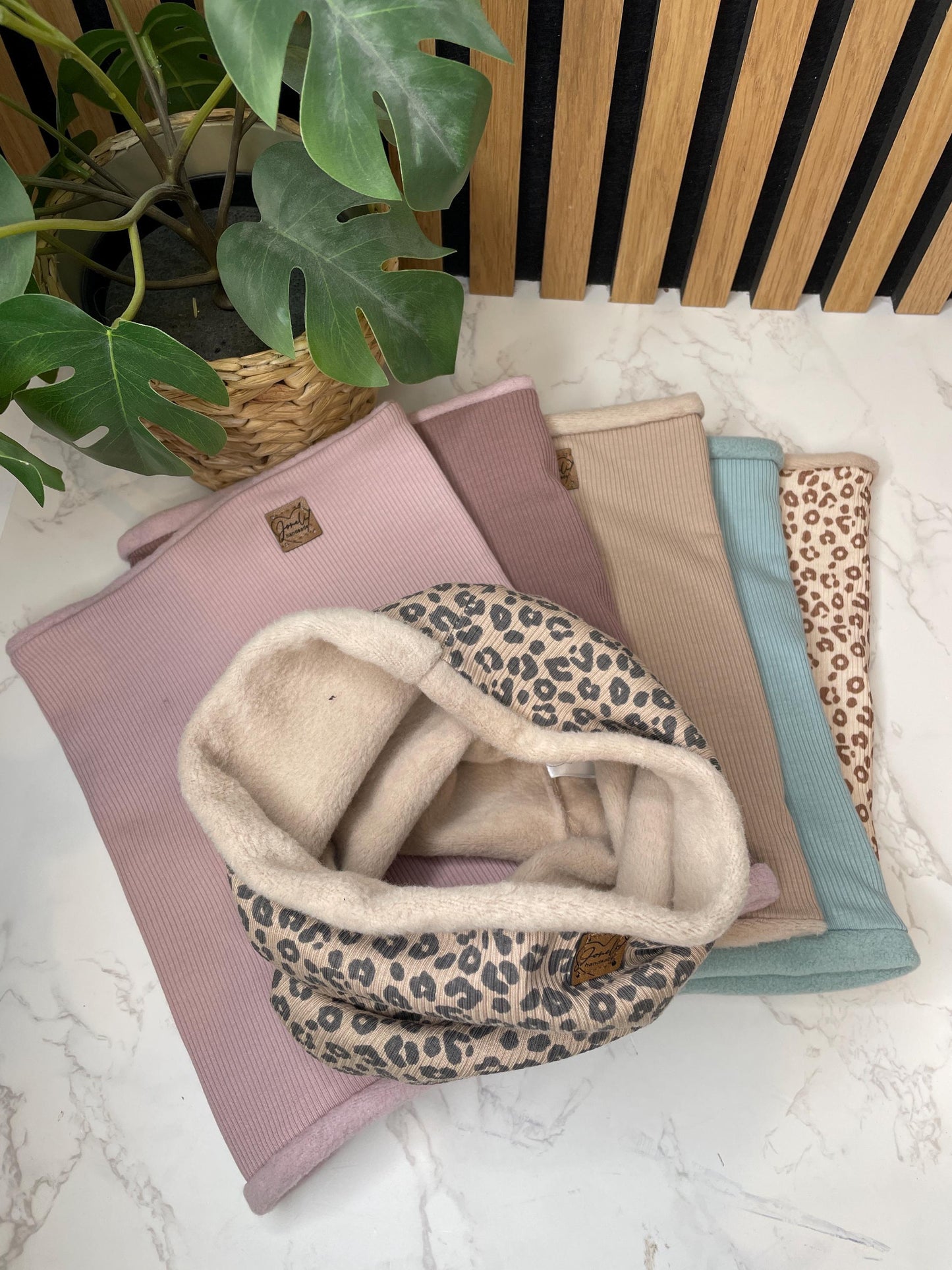 Loop Schal gefüttert mit Baumwollfleece für Erwachsene und Kinder