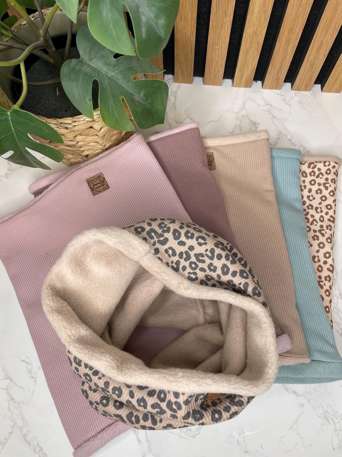 Loop Schal gefüttert mit Baumwollfleece für Erwachsene und Kinder