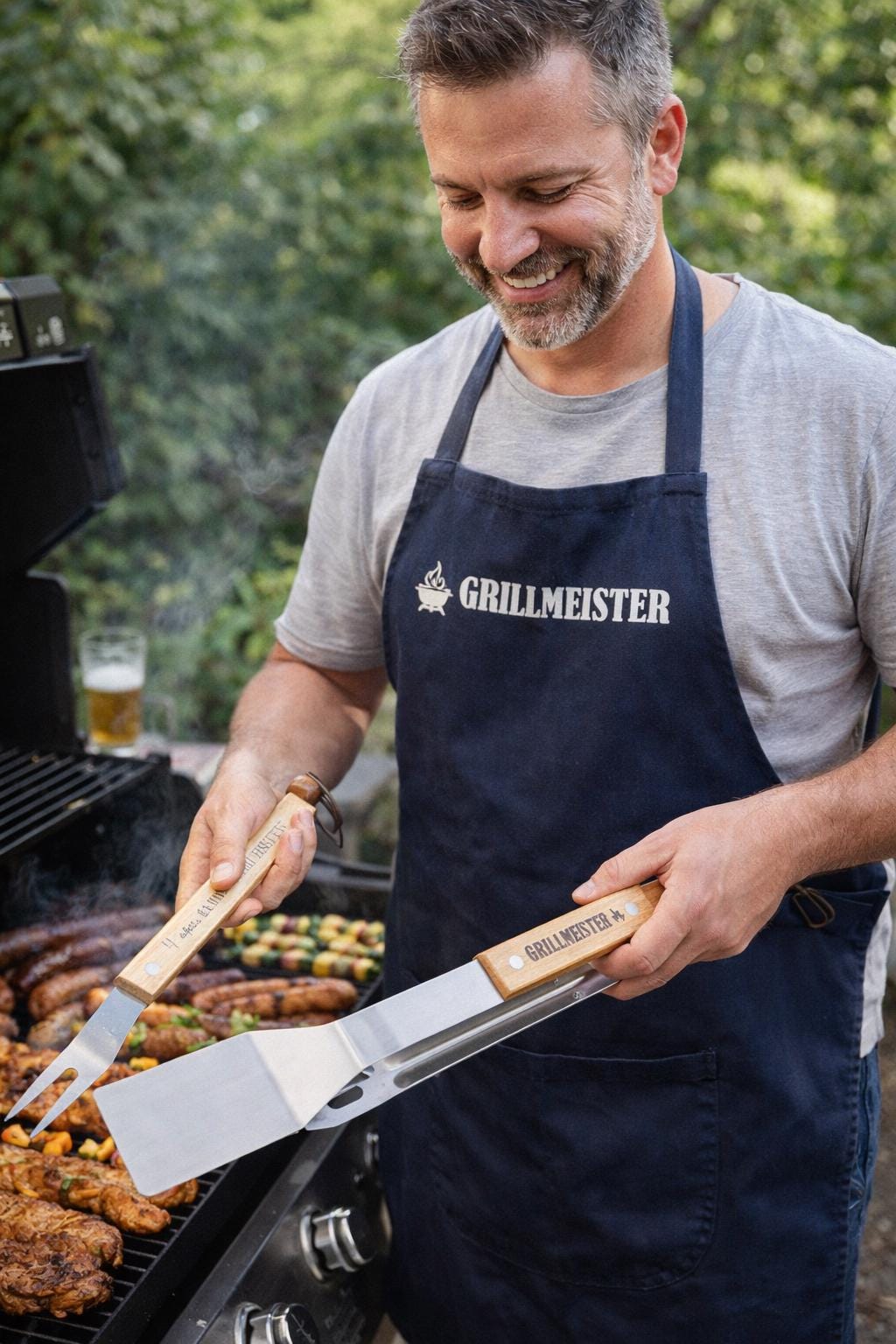 Grillbesteck für den besten Papa oder besten Kumpel , Geschenk für Männer zum grillen
