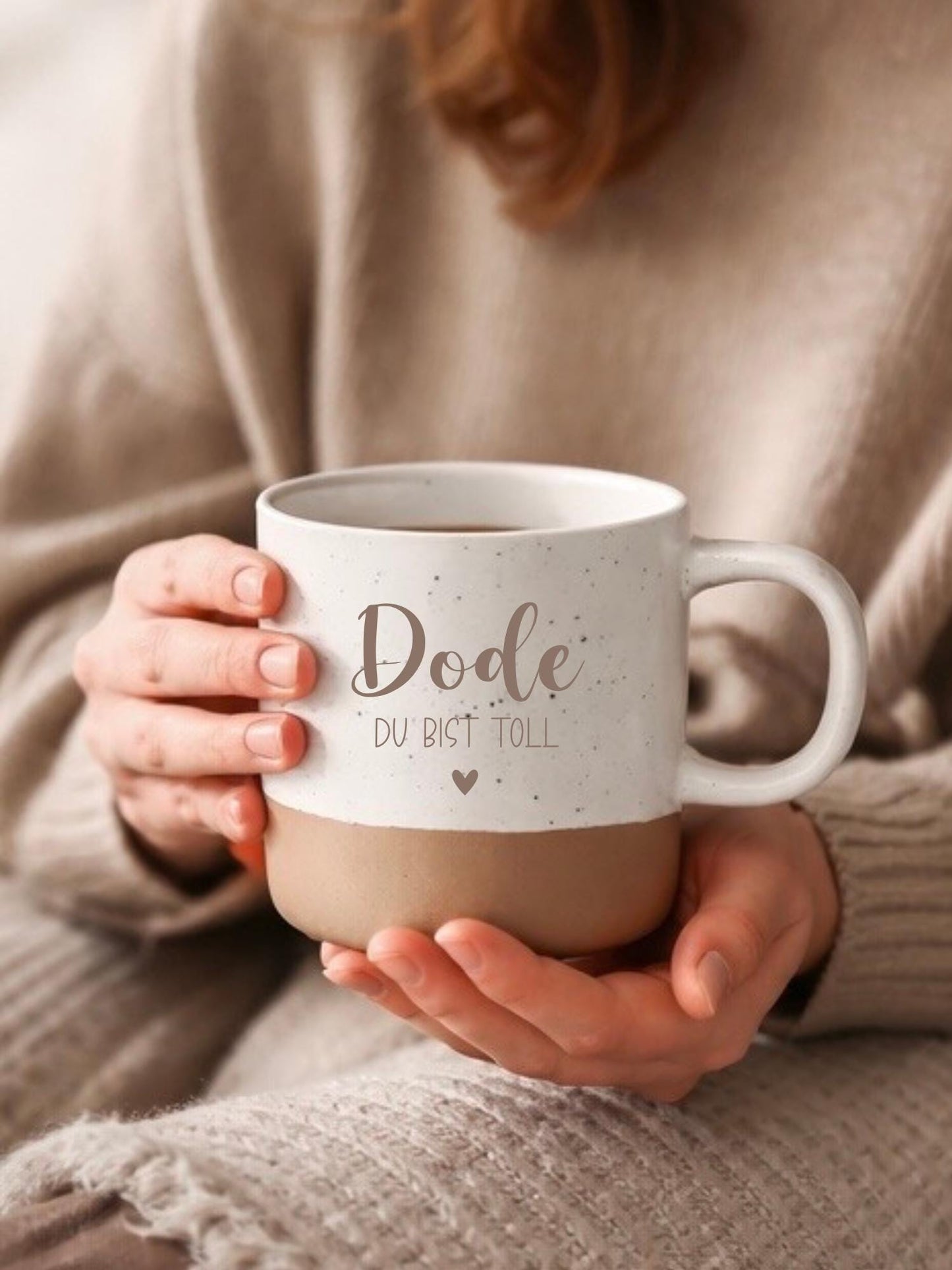 Keramikasse im Boho Stil personalisiert mit deinem Wunschaufdruck