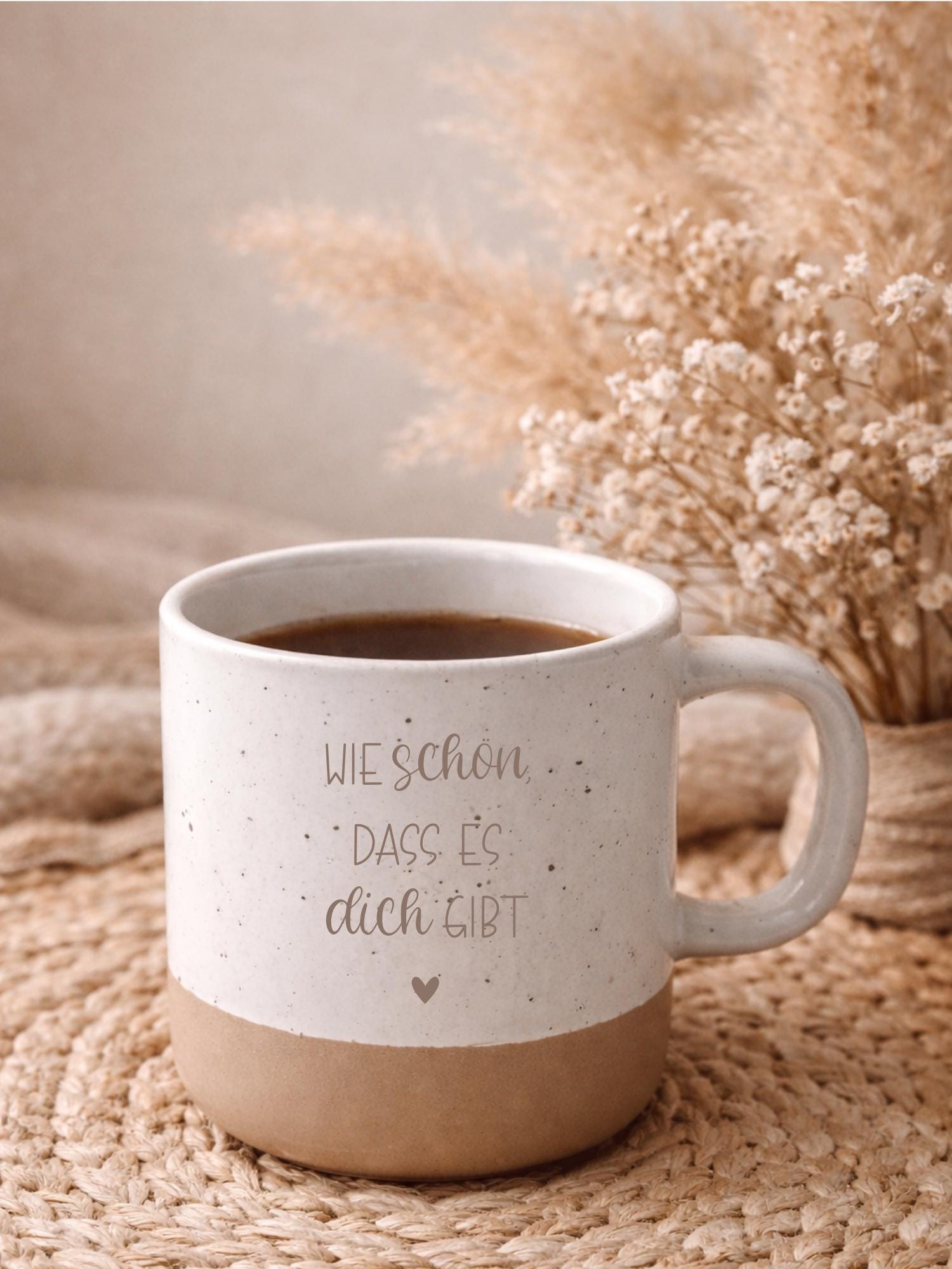 Keramikasse im Boho Stil personalisiert mit deinem Wunschaufdruck