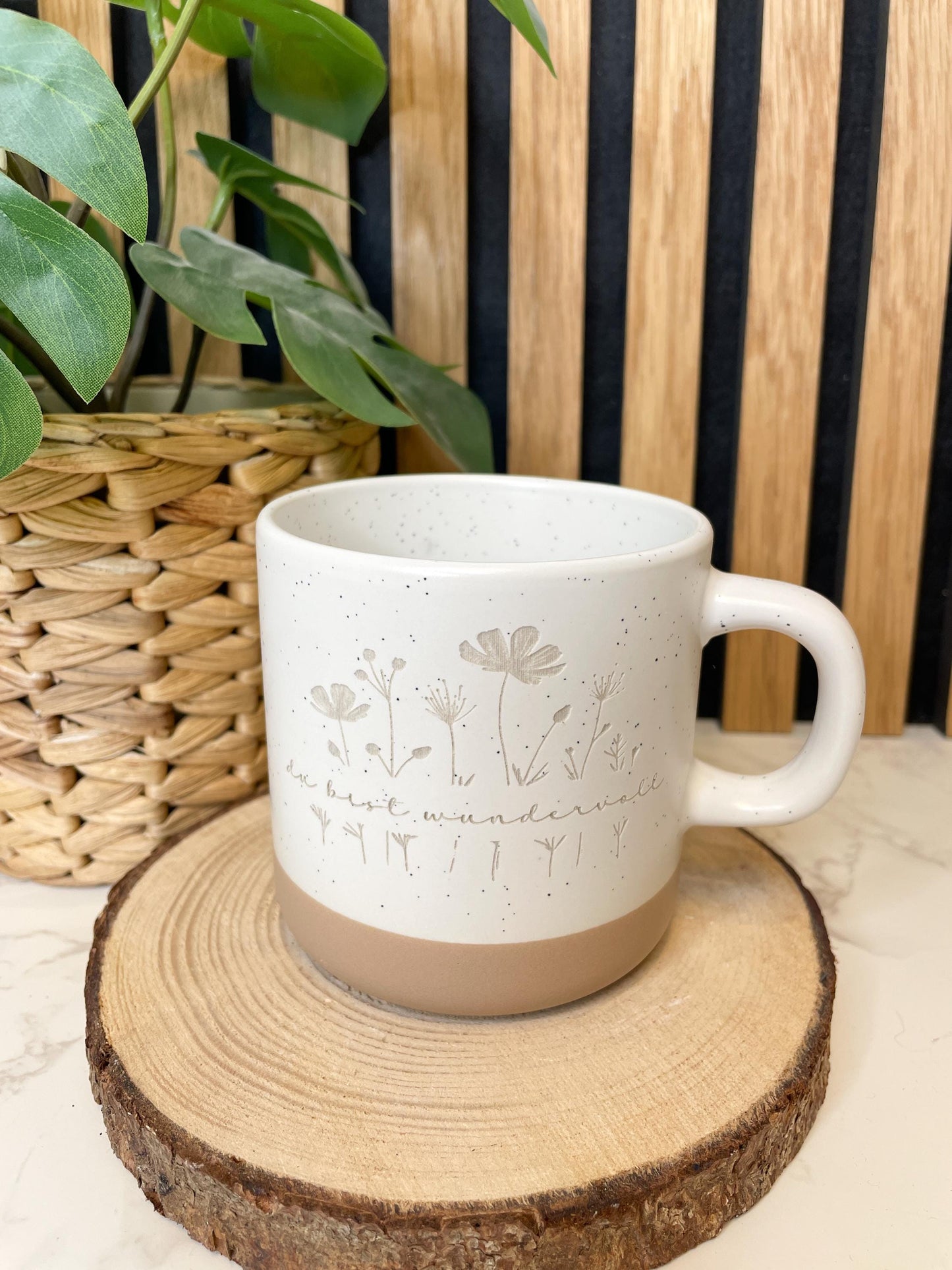 Keramikasse im Boho Stil personalisiert mit deinem Wunschaufdruck