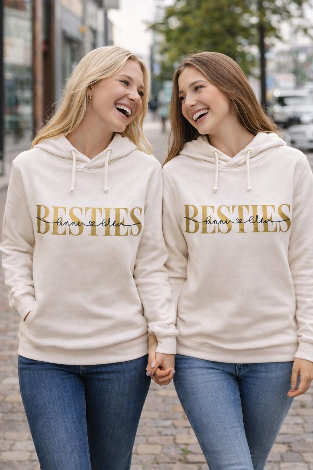 Personalisierter Besties Hoodie für dich und deine beste Freundin | Geschenkidee