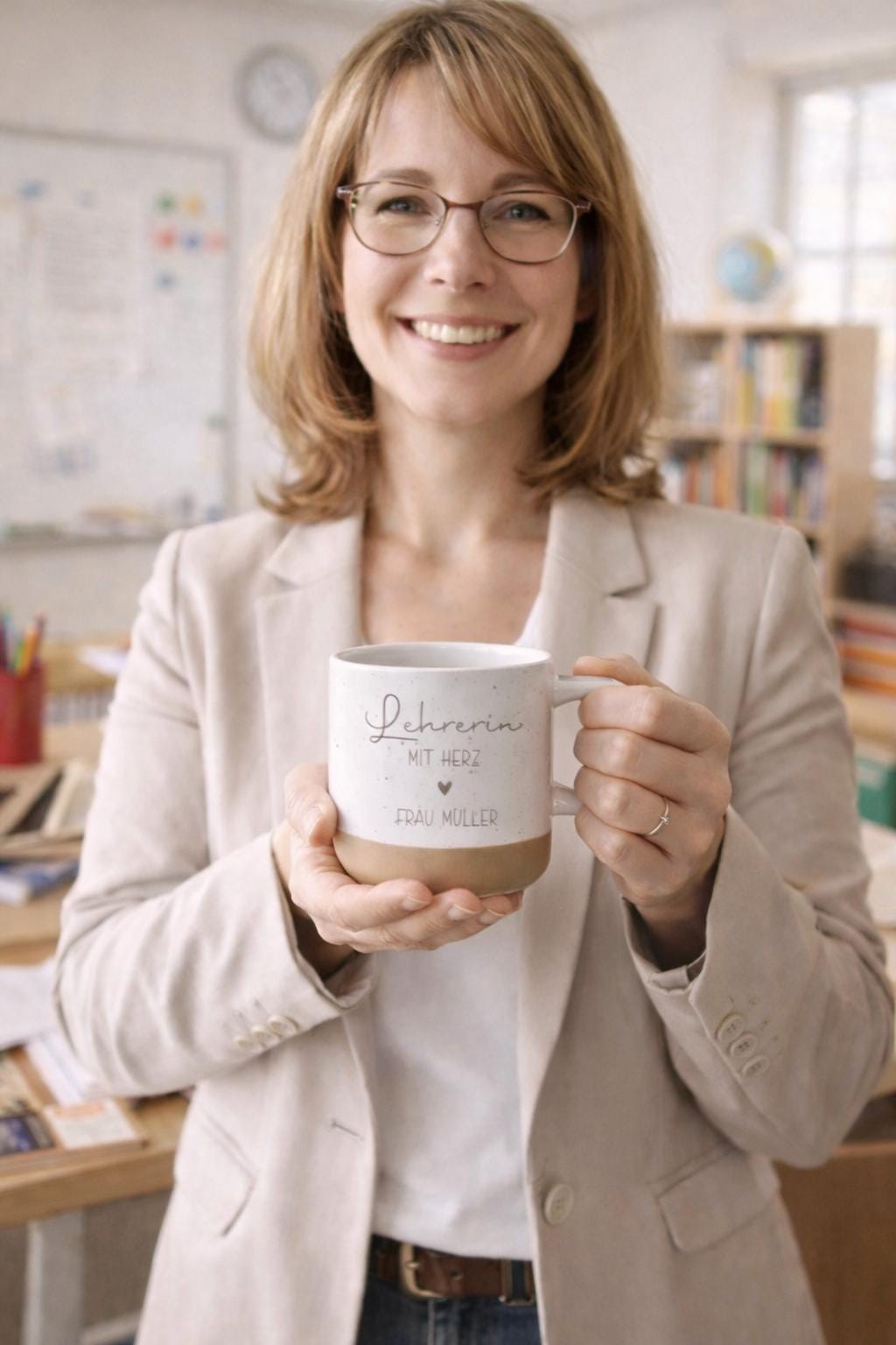 Lehrer/in mit Herz Becher/Tasse Geschenk Lehrerin zum Abschied