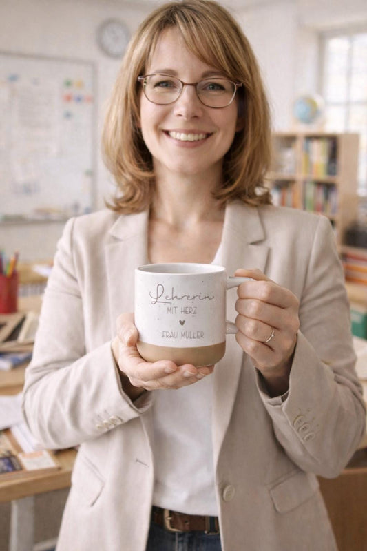 Lehrer/in mit Herz Becher/Tasse Geschenk Lehrerin zum Abschied