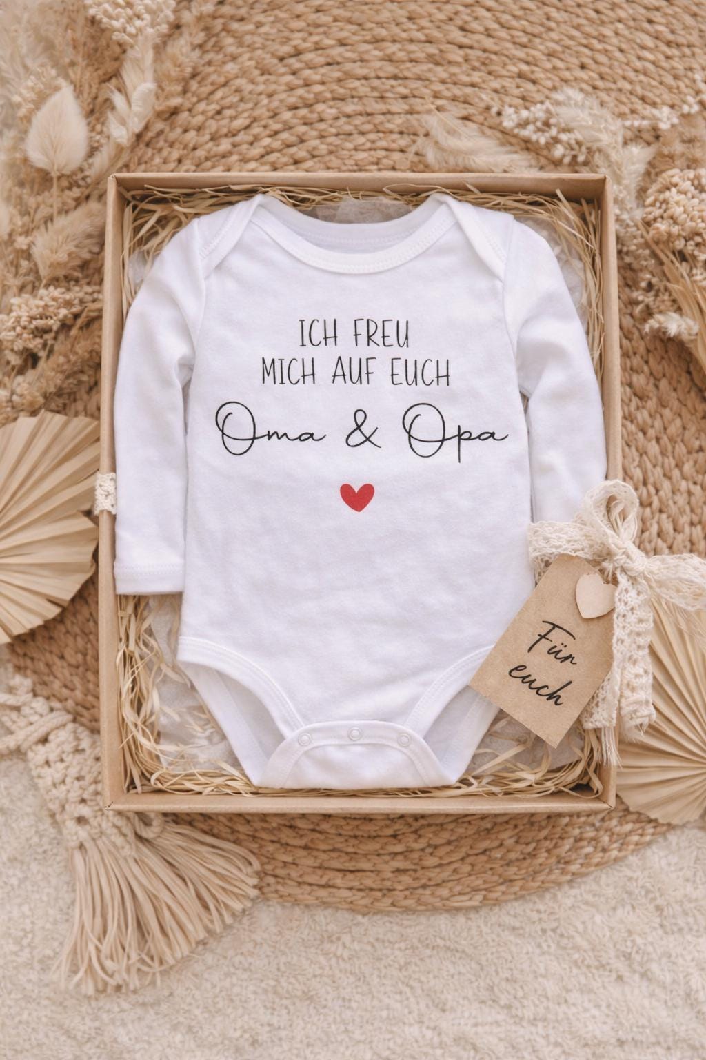 Babybody „Ich freu mich auf euch Oma und Opa“ Schwangerschaft Verkündung Eltern