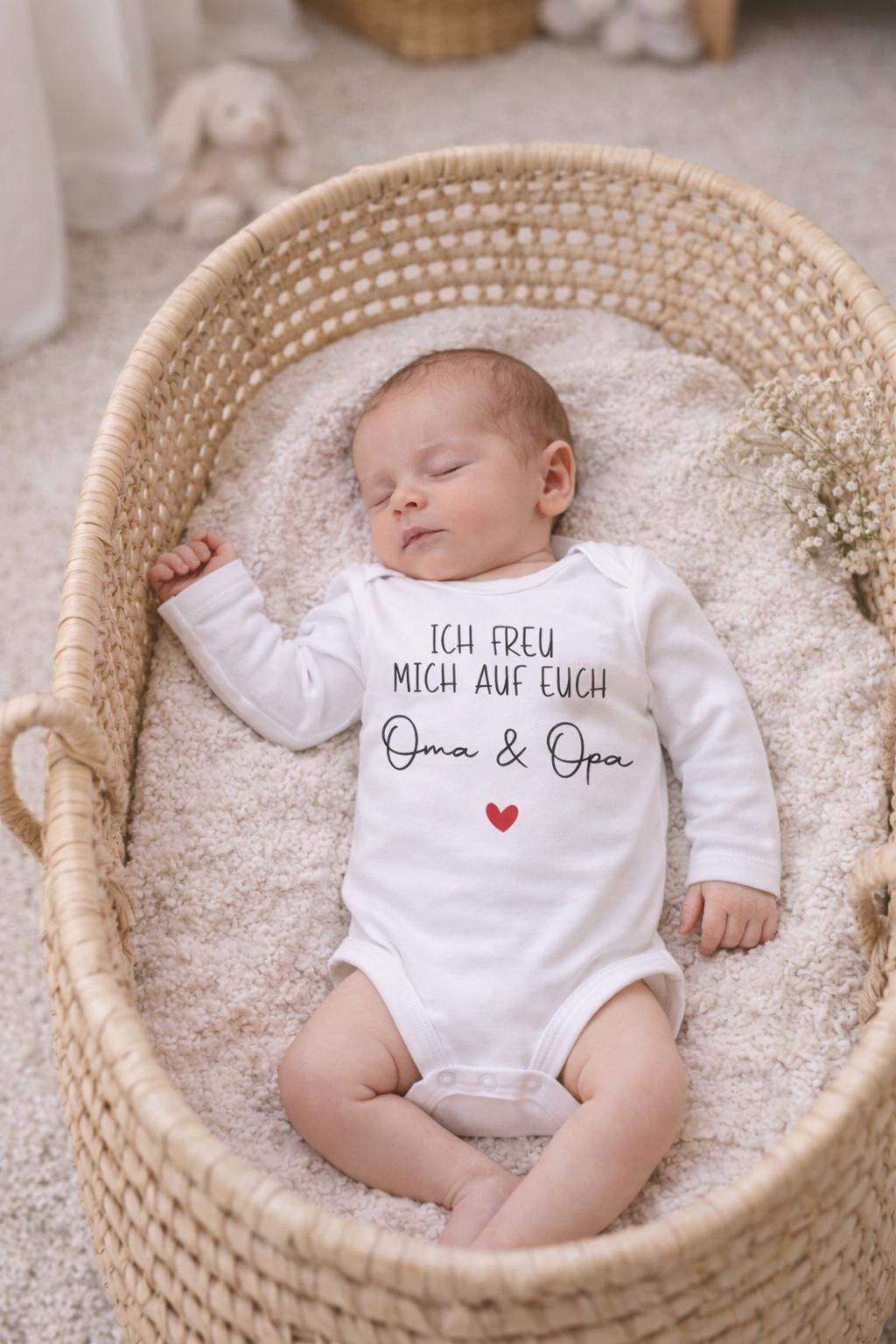 Babybody „Ich freu mich auf euch Oma und Opa“ Schwangerschaft Verkündung Eltern