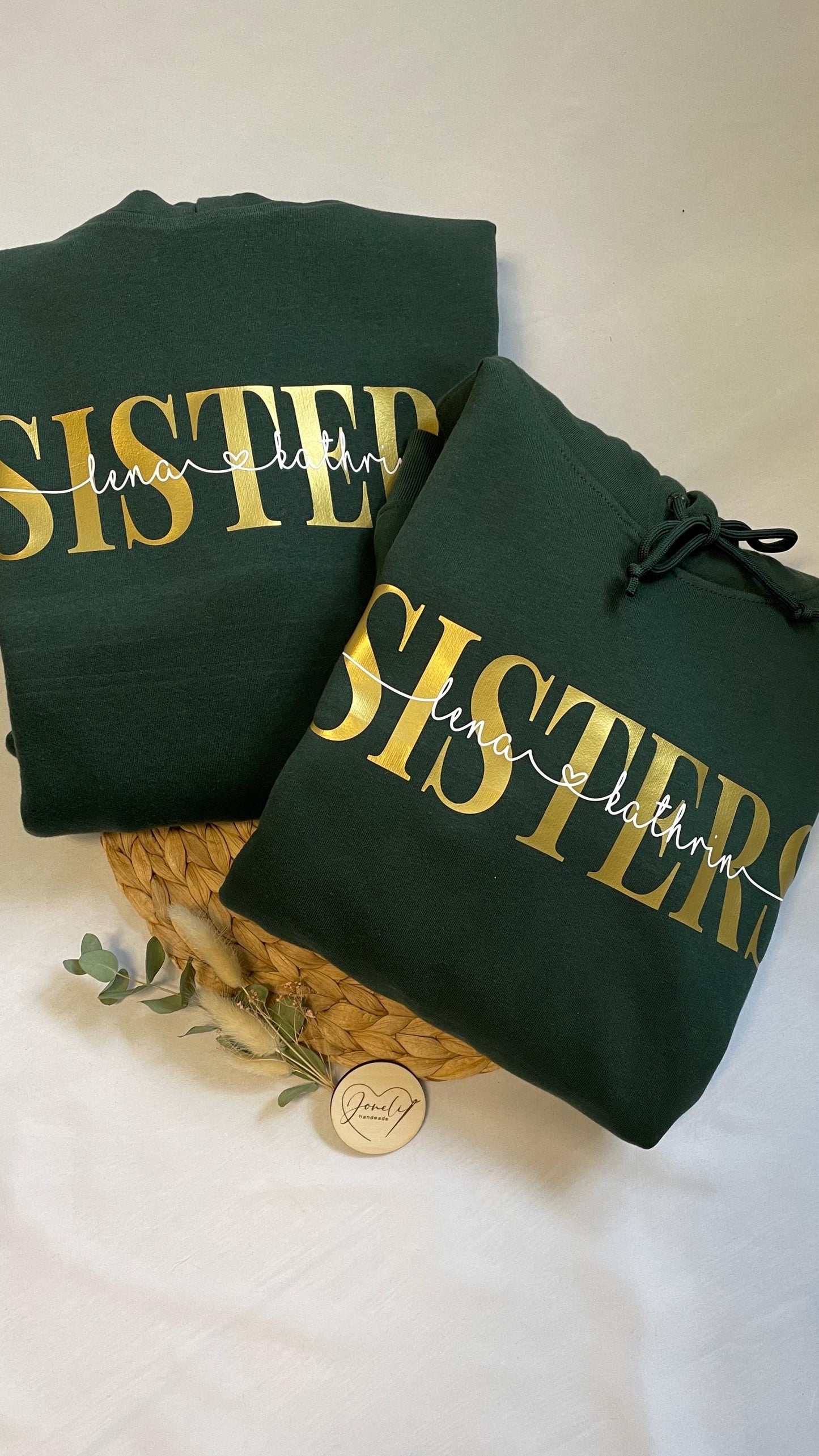 Geschwister Hoodie "Sisters" personalisiert mit den Namen