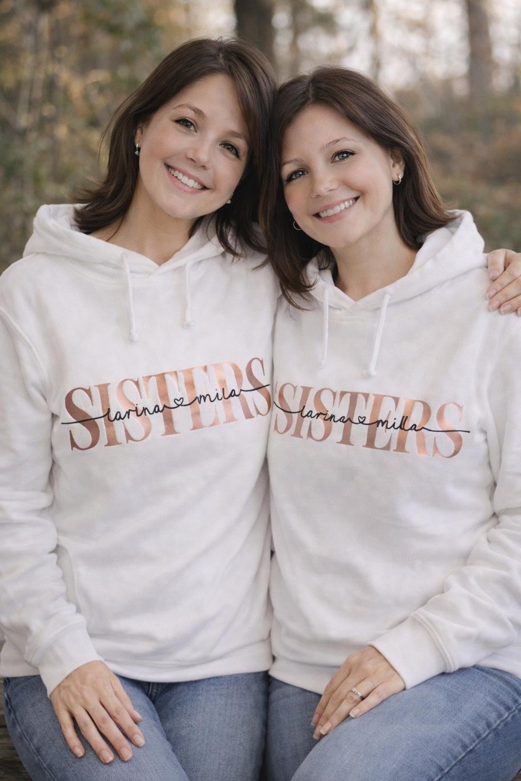 Geschwister Hoodie "Sisters" personalisiert mit den Namen