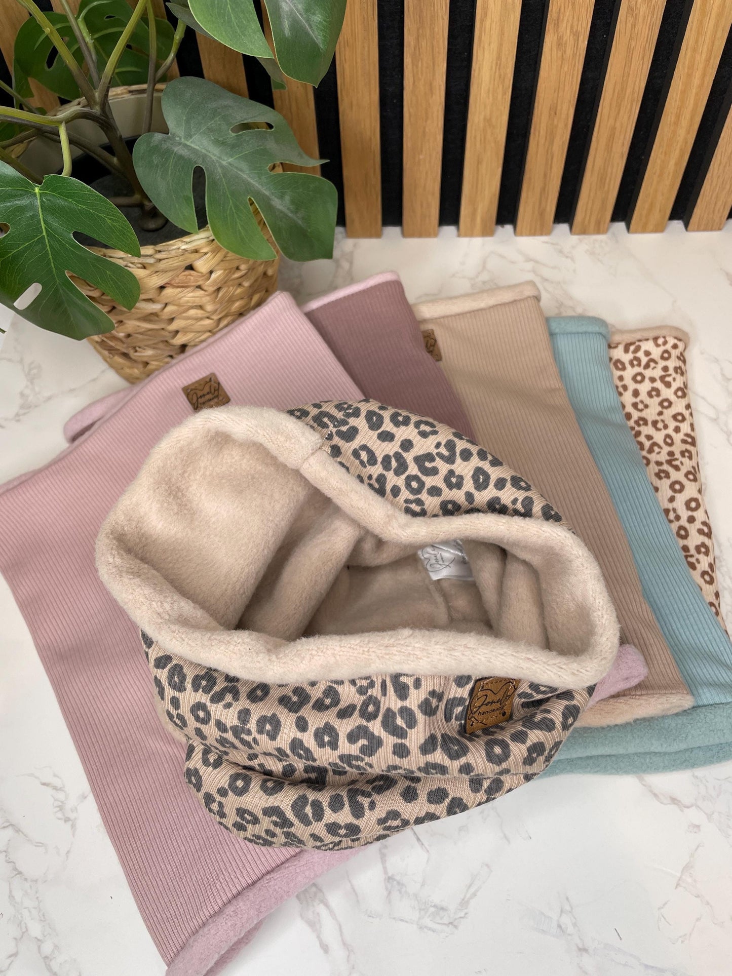 Loop Schal gefüttert mit Baumwollfleece für Erwachsene und Kinder