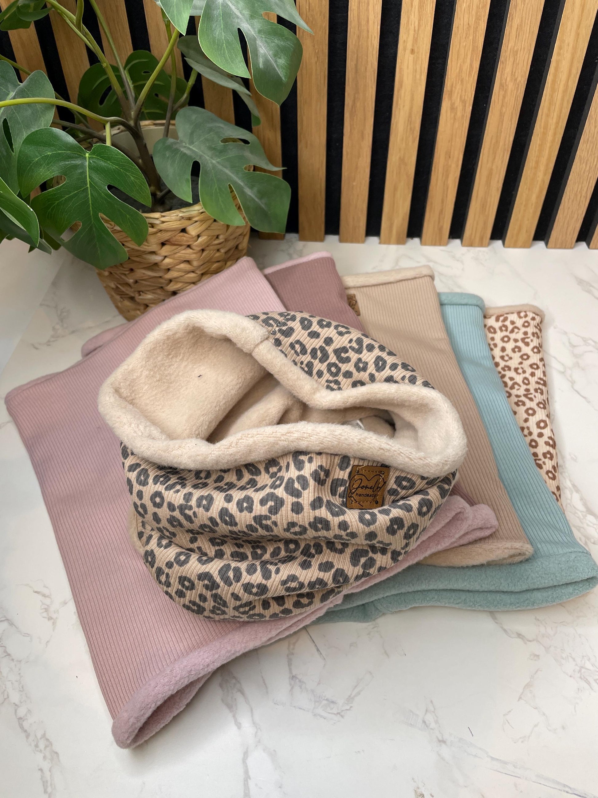 Loop Schal gefüttert mit Baumwollfleece für Erwachsene und Kinder