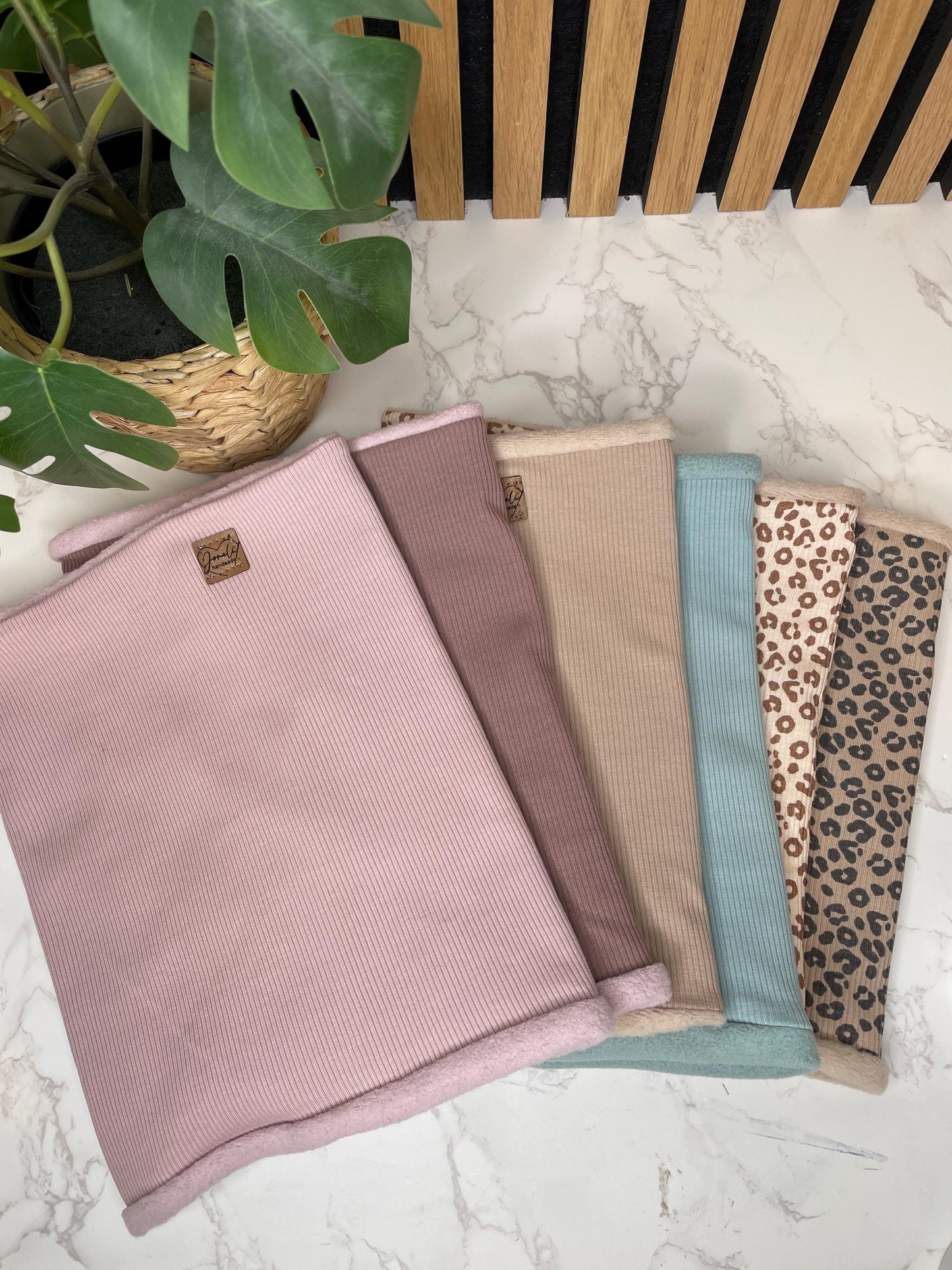 Loop Schal gefüttert mit Baumwollfleece für Erwachsene und Kinder