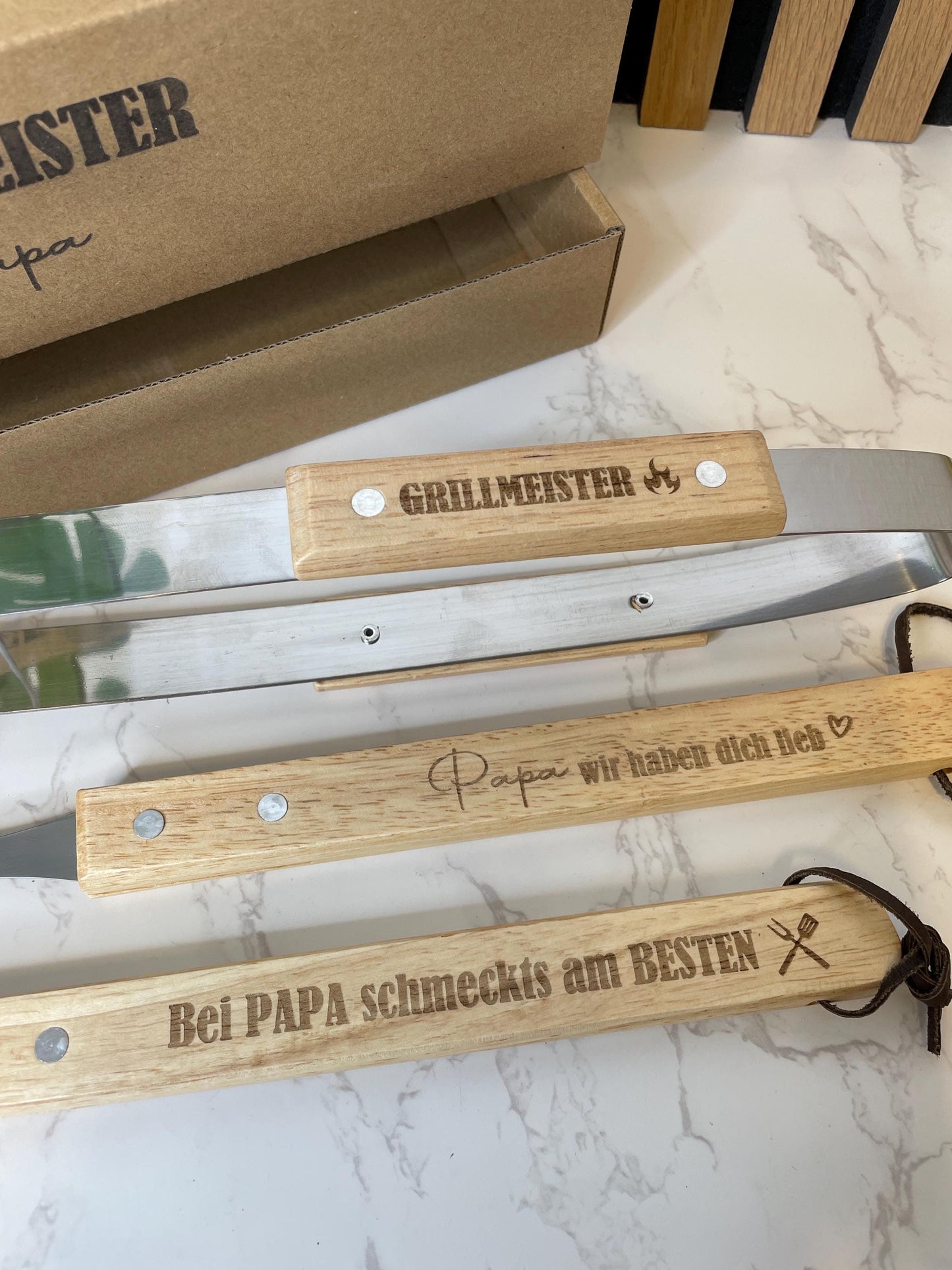 Grillbesteck für den besten Papa oder besten Kumpel , Geschenk für Männer zum grillen