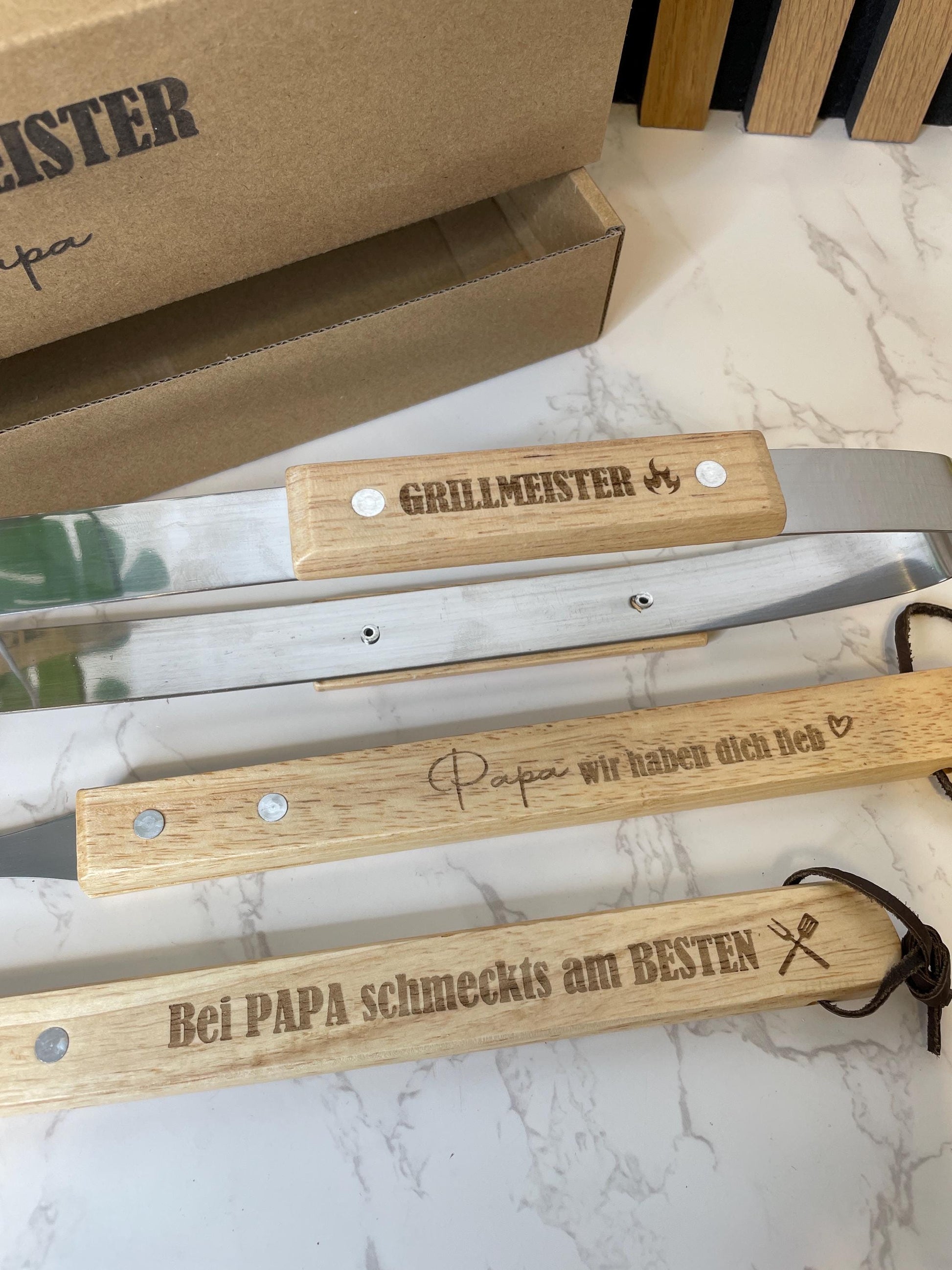 Grillbesteck für den besten Papa oder besten Kumpel , Geschenk für Männer zum grillen