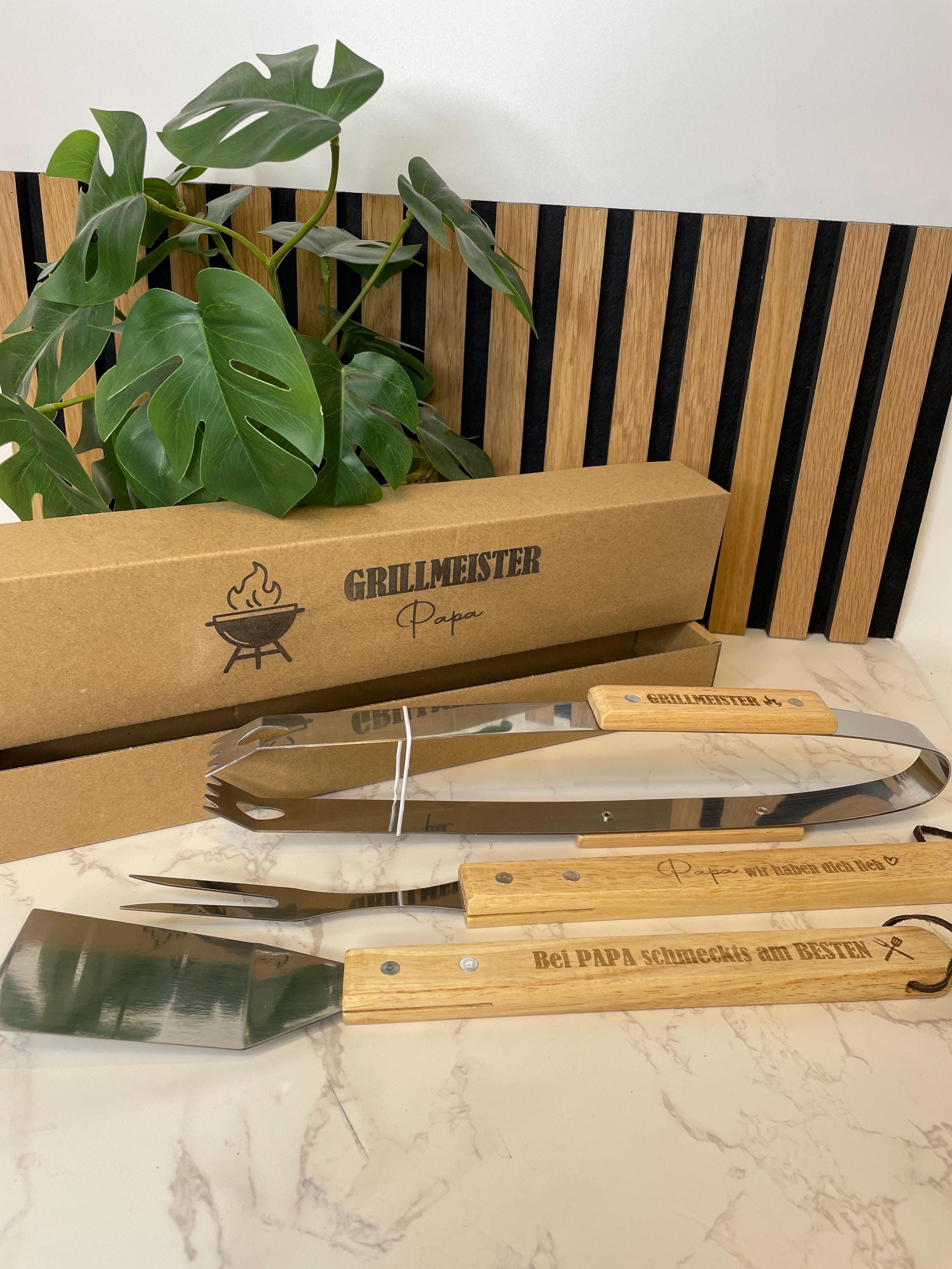 Grillbesteck für den besten Papa oder besten Kumpel , Geschenk für Männer zum grillen