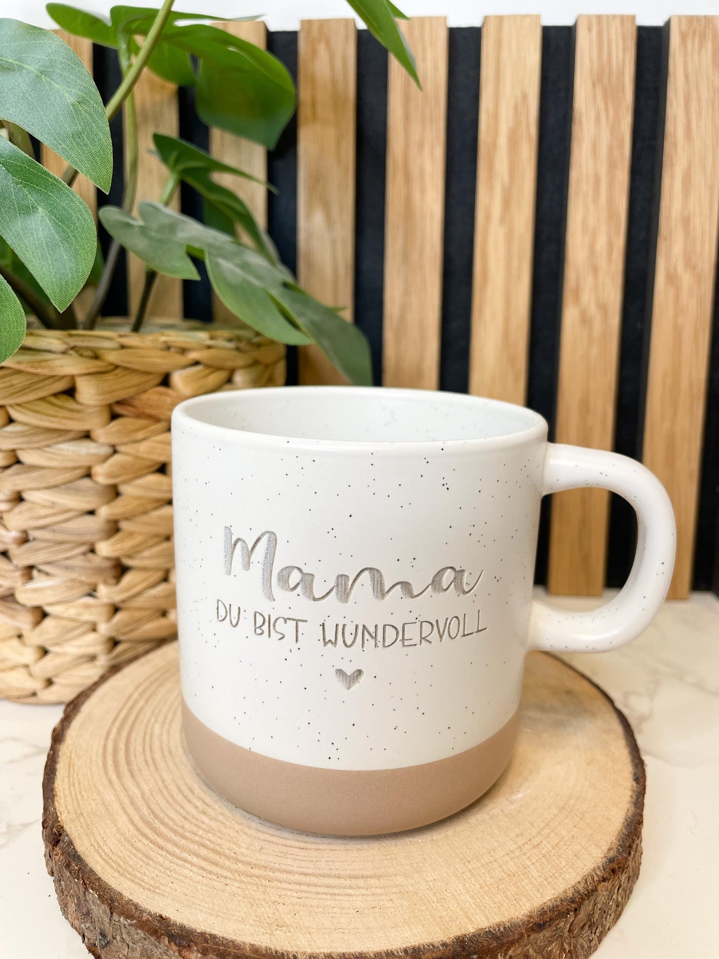 Keramikasse im Boho Stil personalisiert mit deinem Wunschaufdruck