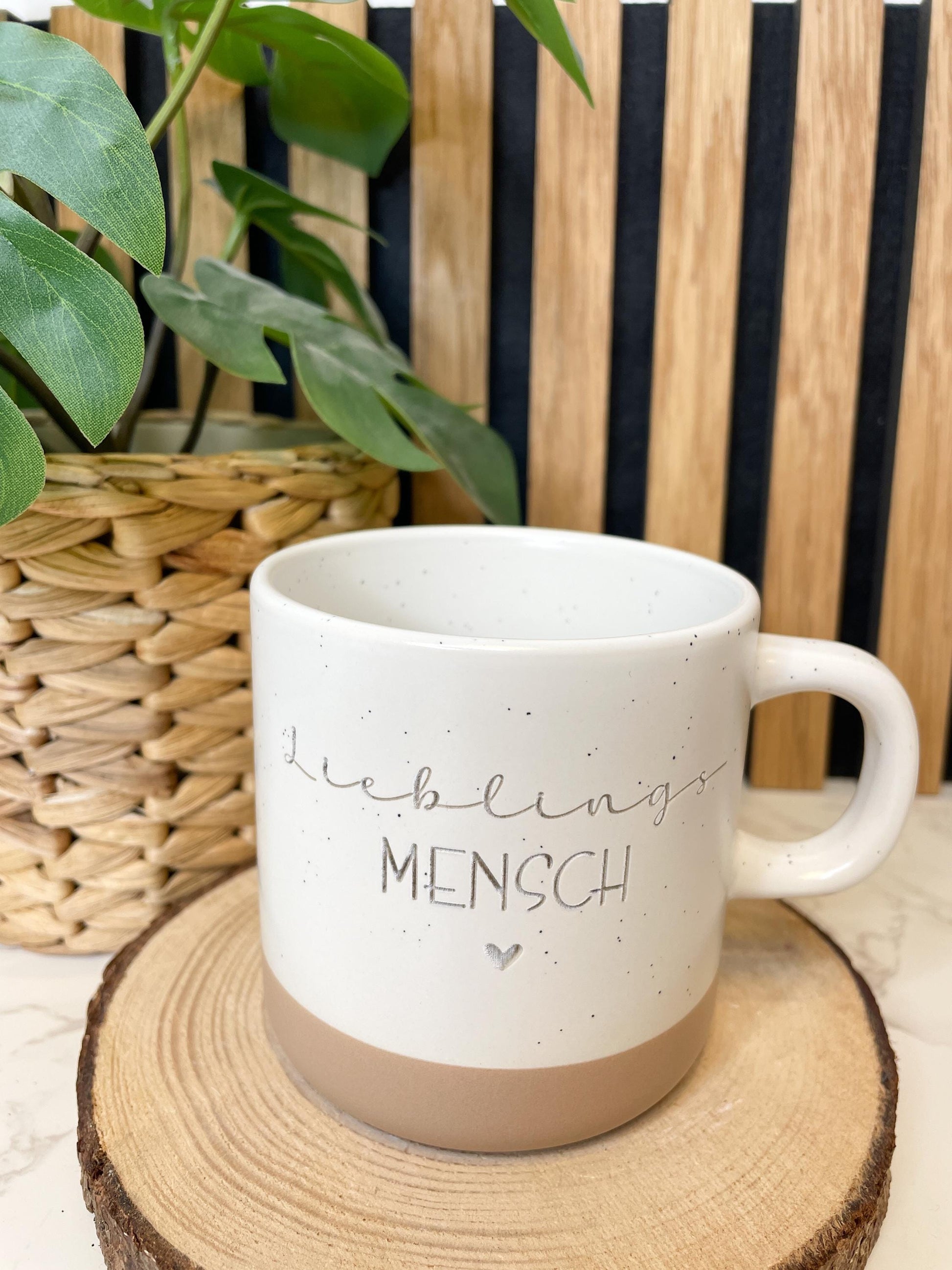 Keramikasse im Boho Stil personalisiert mit deinem Wunschaufdruck