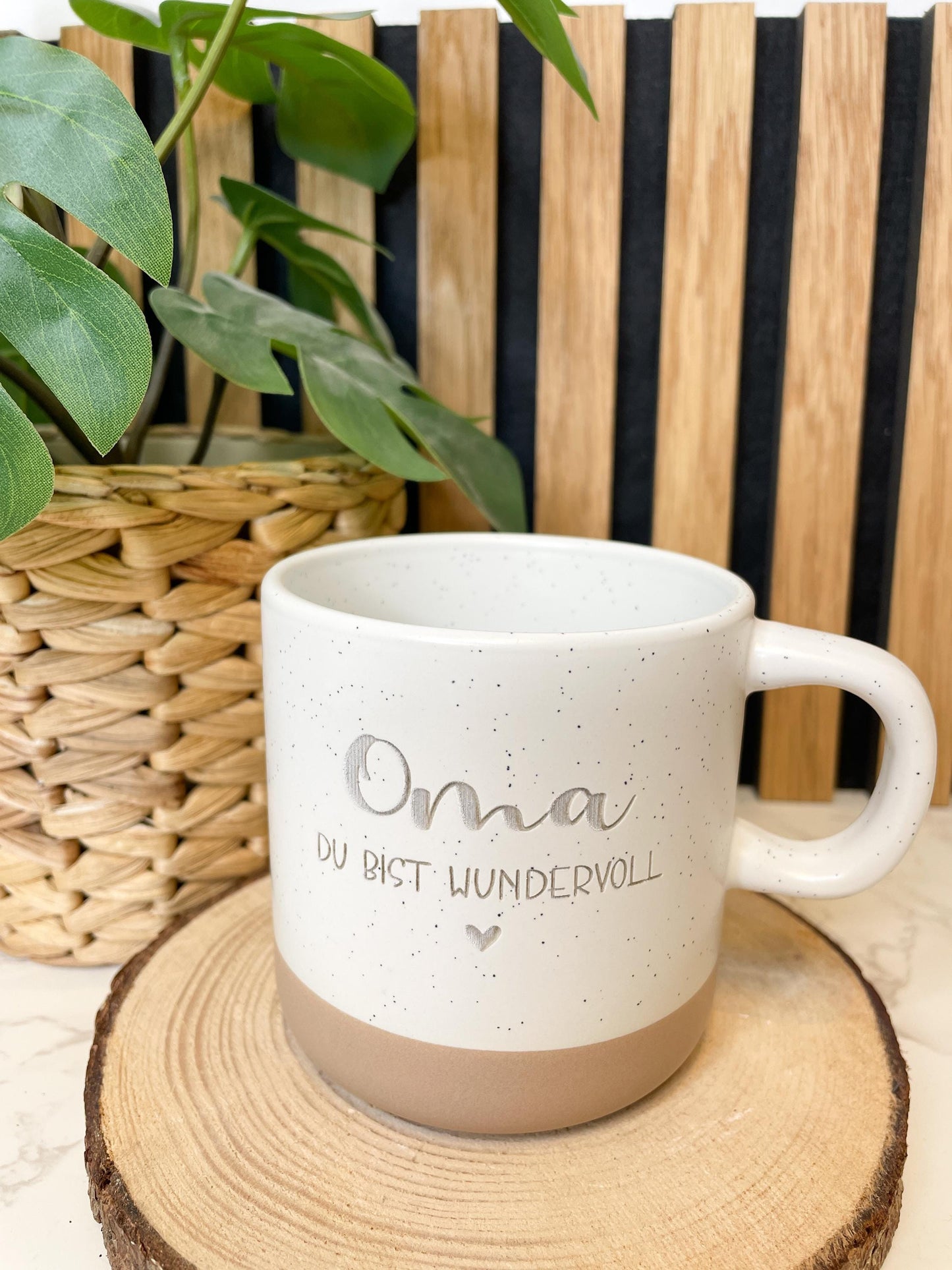 Keramikasse im Boho Stil personalisiert mit deinem Wunschaufdruck