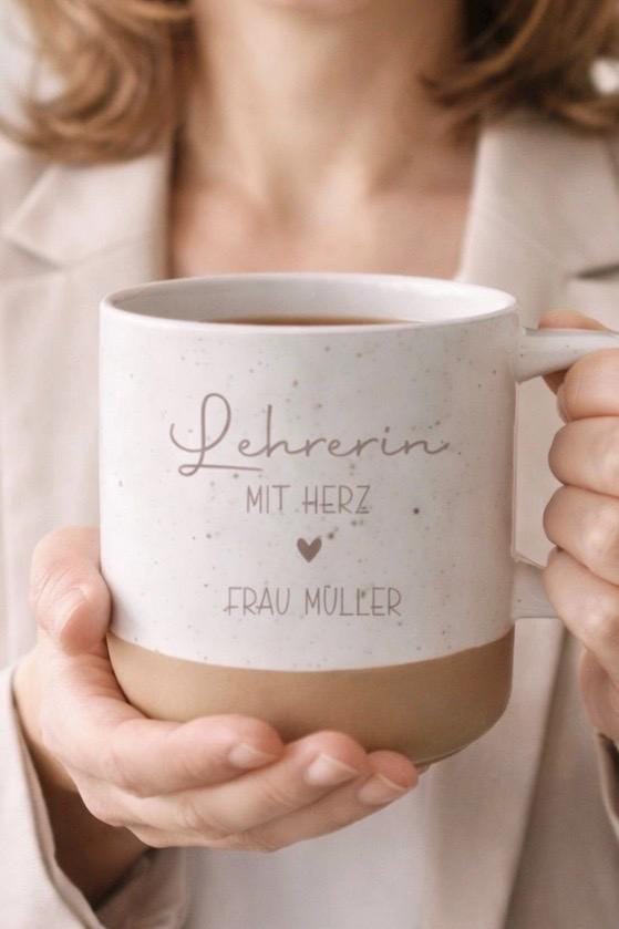 Lehrer/in mit Herz Becher/Tasse Geschenk Lehrerin zum Abschied